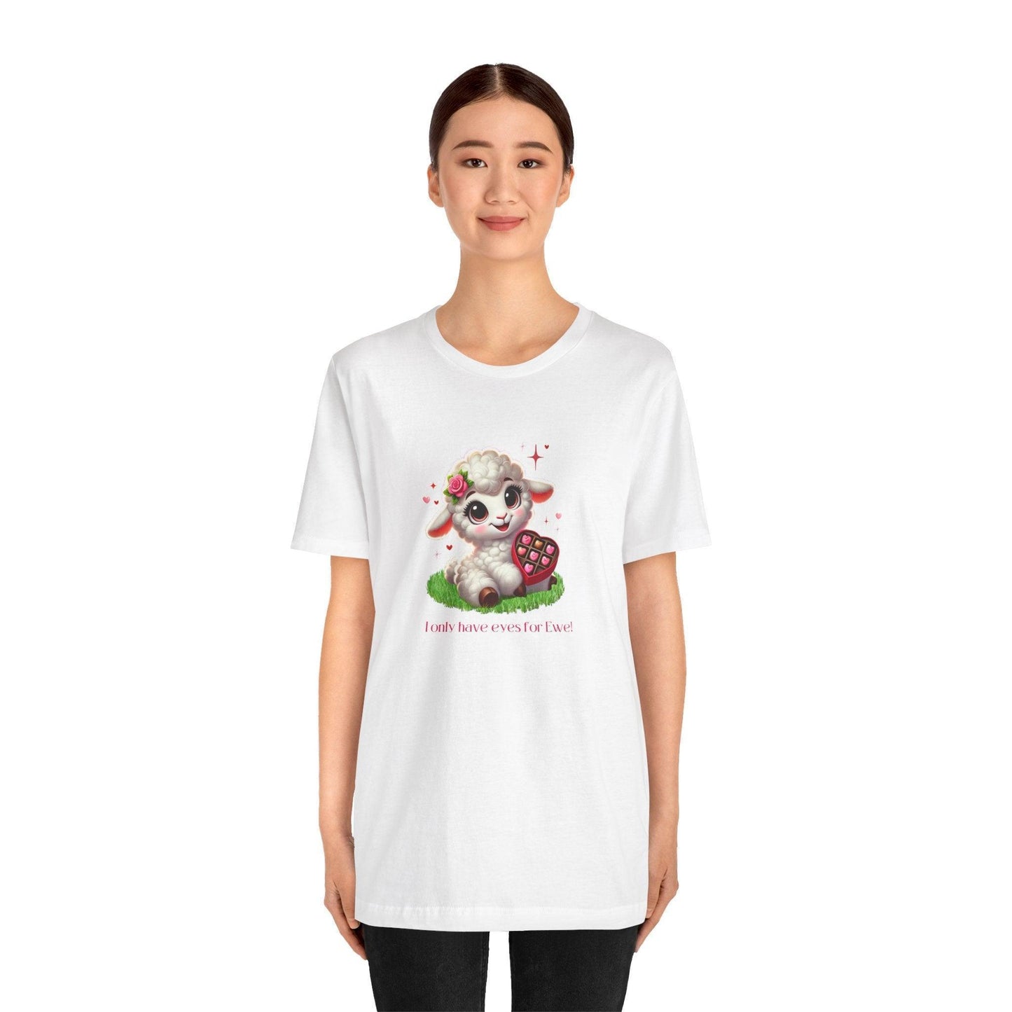 💖 I Only Have Eyes for Ewe! 🐑 Unisex Jersey Tee ✨ Spread the love this Valentine's Day! - Whippie's