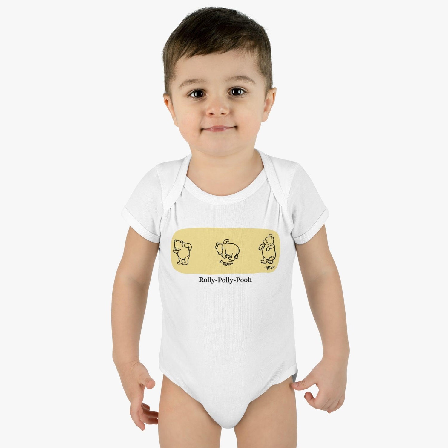 🧸 Rolly-Polly Pooh Onesie 🍯 Unisex Onesie ✨ A classic tale for a cuddly baby! - Whippie's