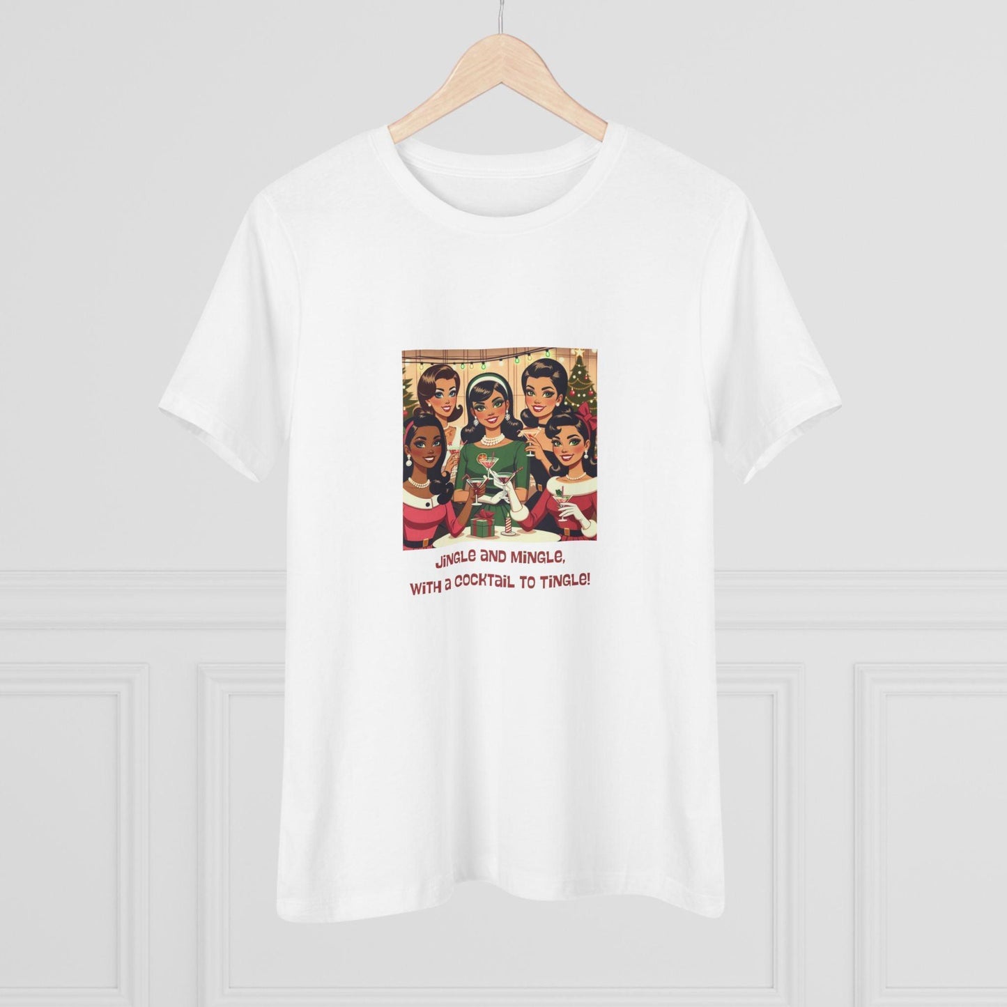 Holiday Friends Sipping Cocktails - Women's Softstyle Tee - Whippie's