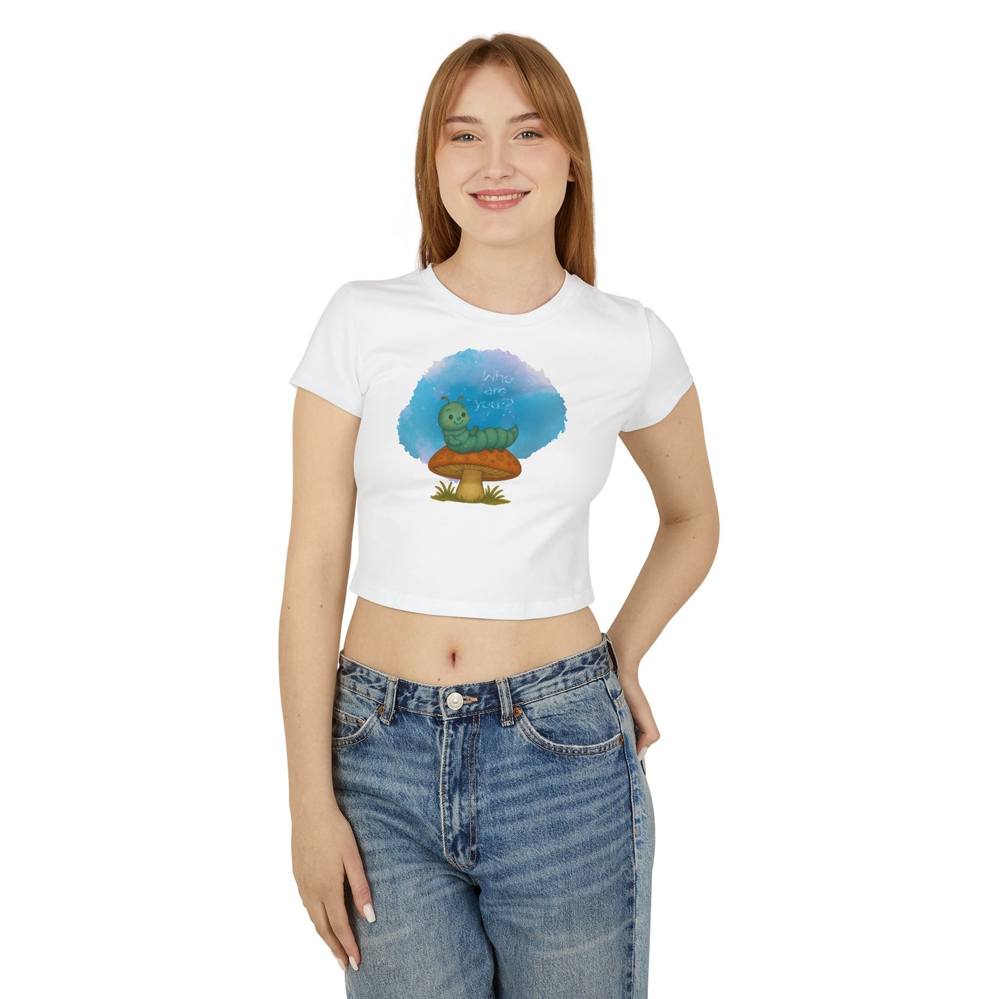✨ Who Are You? Cute Sparkly Caterpillar Baby Tee ✨ - Whippie's