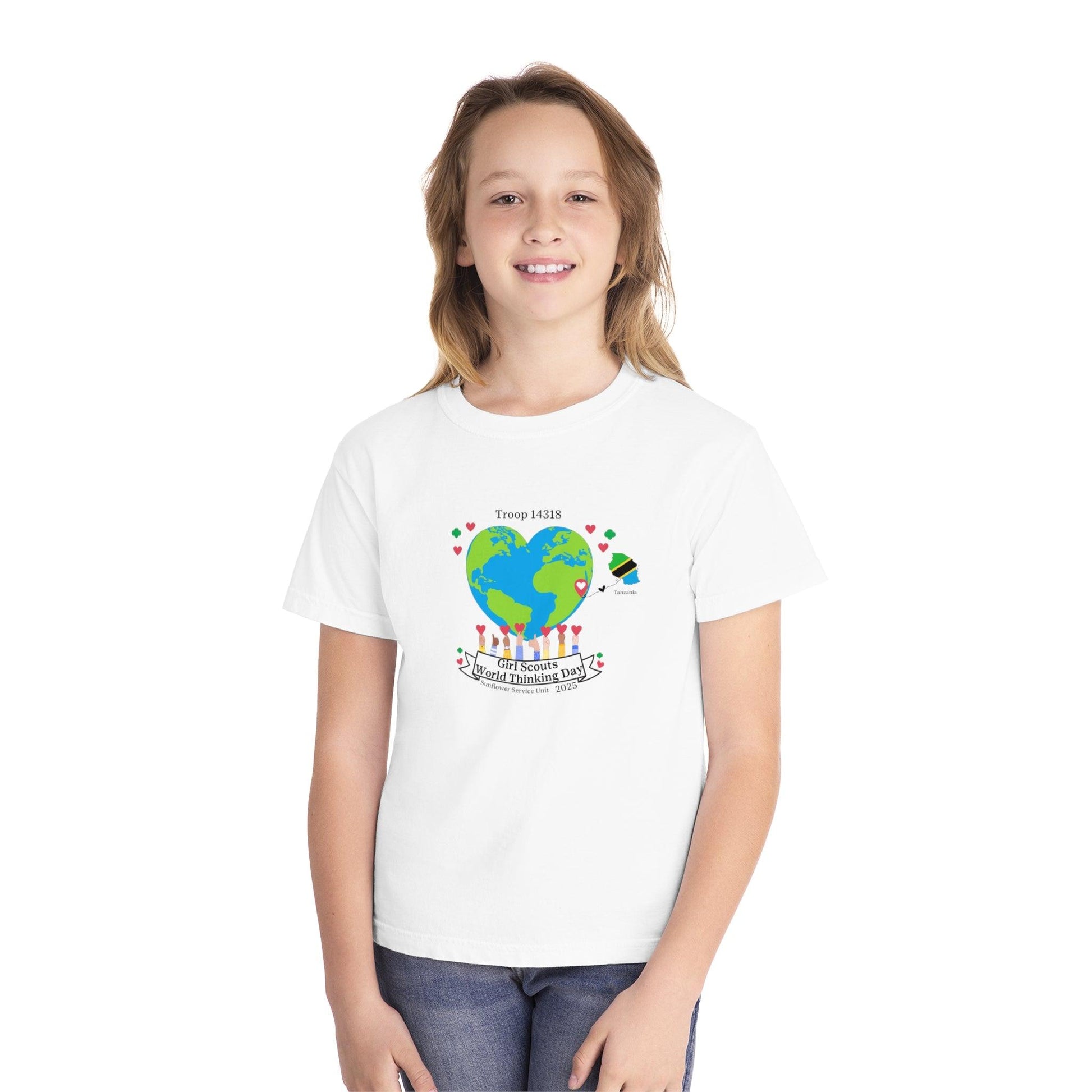 Youth Midweight Tee - Girl Scouts World Thinking Day Shirt - Whippie's