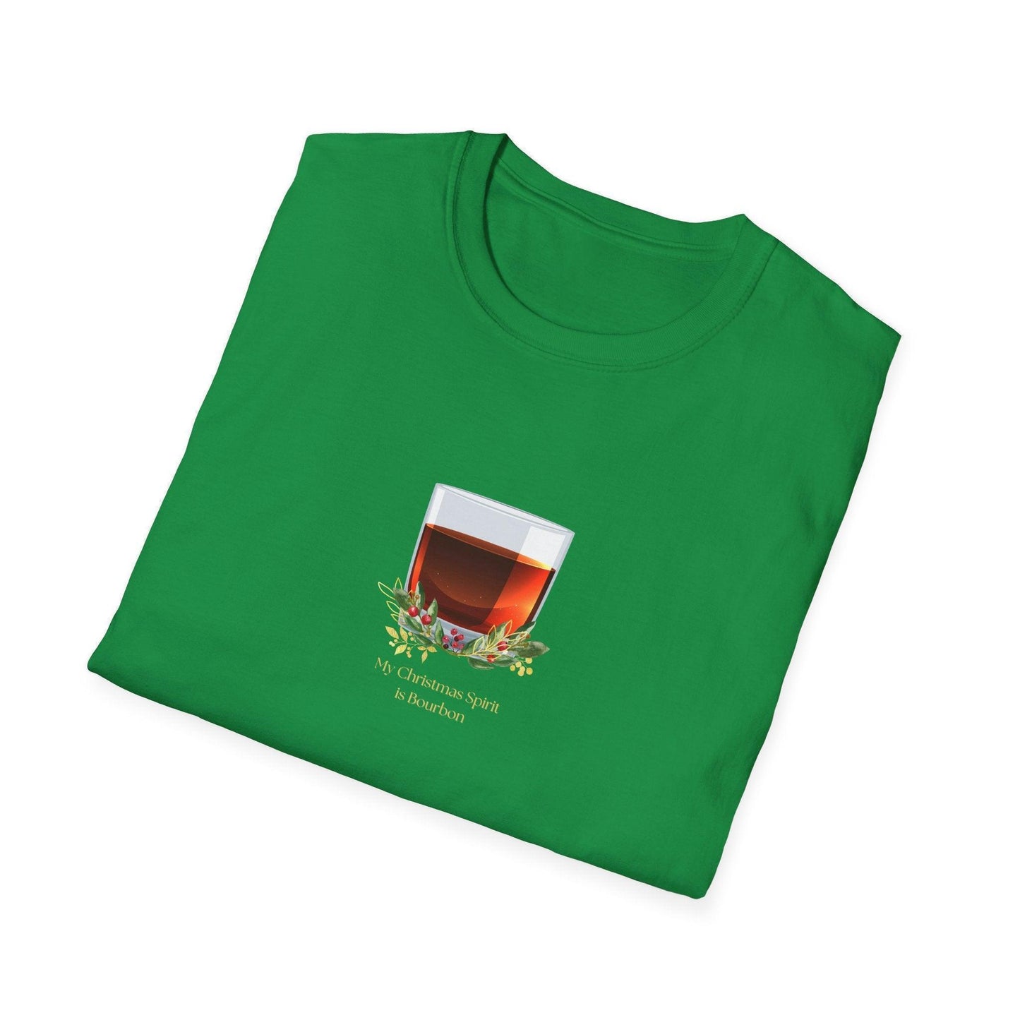 My Christmas Spirit is Bourbon 🥃🎄 - Unisex Softstyle T-shirt - Whippie's