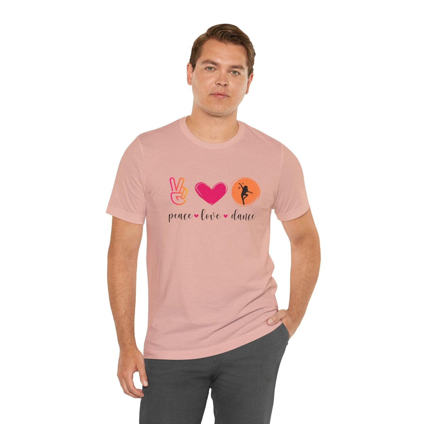 Peace, Love & Dance Unisex Jersey Tee - ✌️❤️💃 Express Yourself Through Movement! 💃❤️✌️ - Whippie's