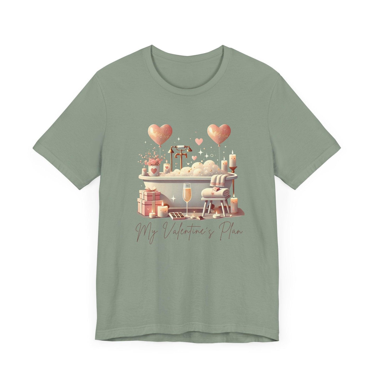 💖 My Valentine's Plan 🛁 Unisex Jersey Tee ✨ Romance, Relaxation, and a Touch of Whimsy! - Whippie's