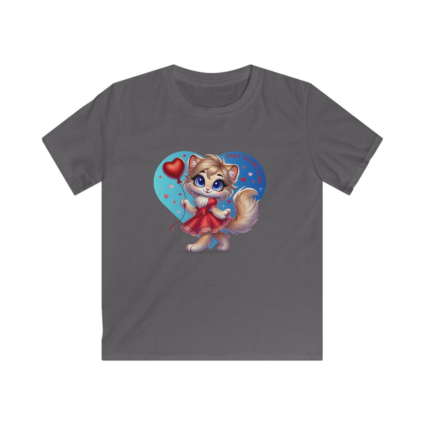 💖 Purr-fectly Cute 😻 Kids Softstyle Tee ✨ Adorable style for your little sweetheart! - Whippie's