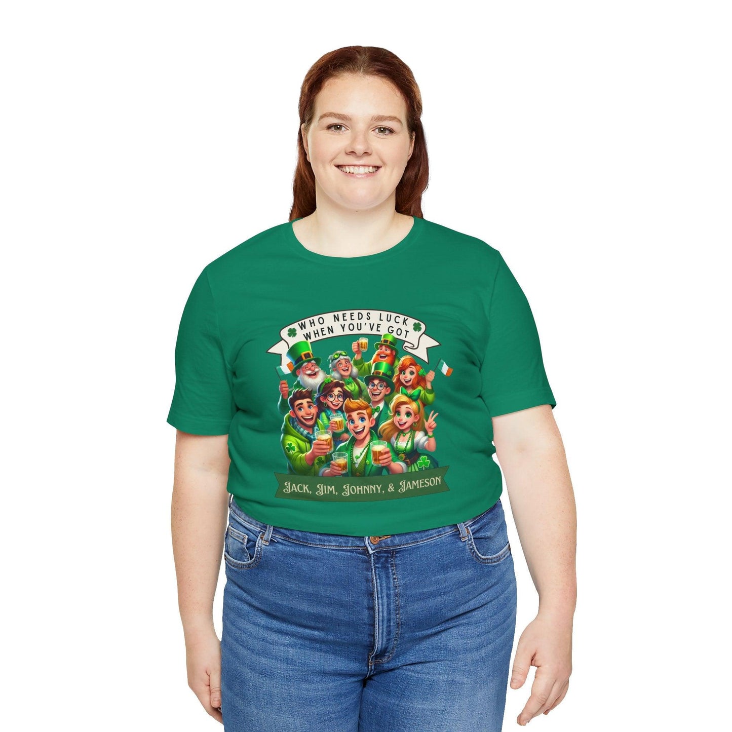 Whiskey Lovers St. Patrick's Day - Unisex Jersey Tee - Who Needs Luck? 🥃🍀 - Whippie's