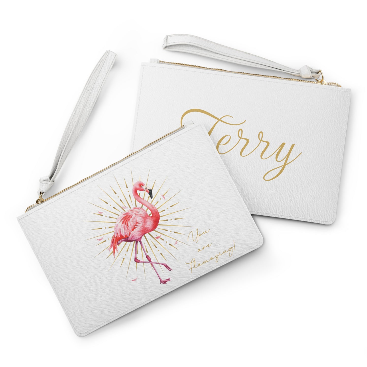 You Are Flamazing Flamingo Clutch Bag - Personalizable - Whippie's