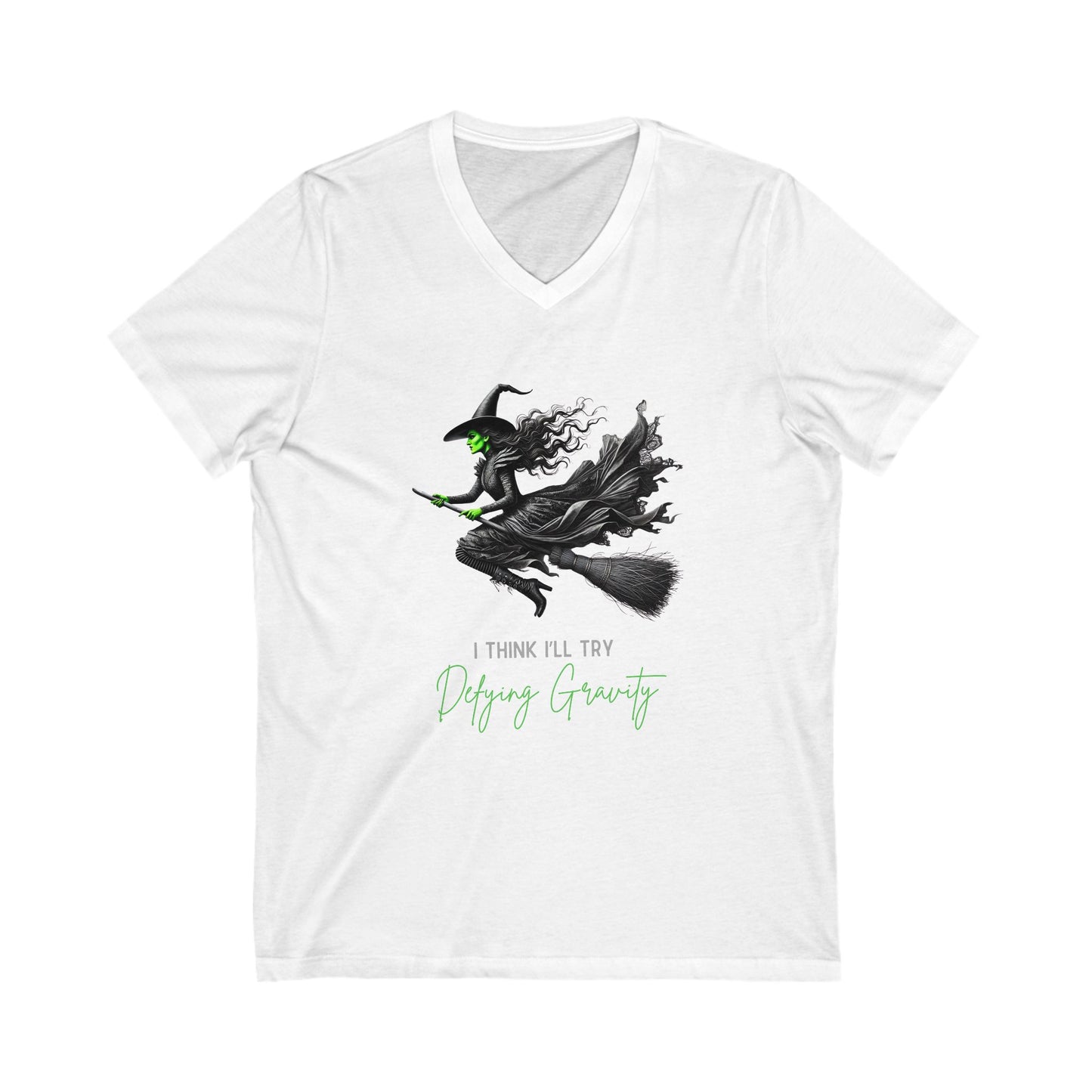 Wicked - I Think I'll Try Defying Gravity - V-neck T-shirt - Whippie's