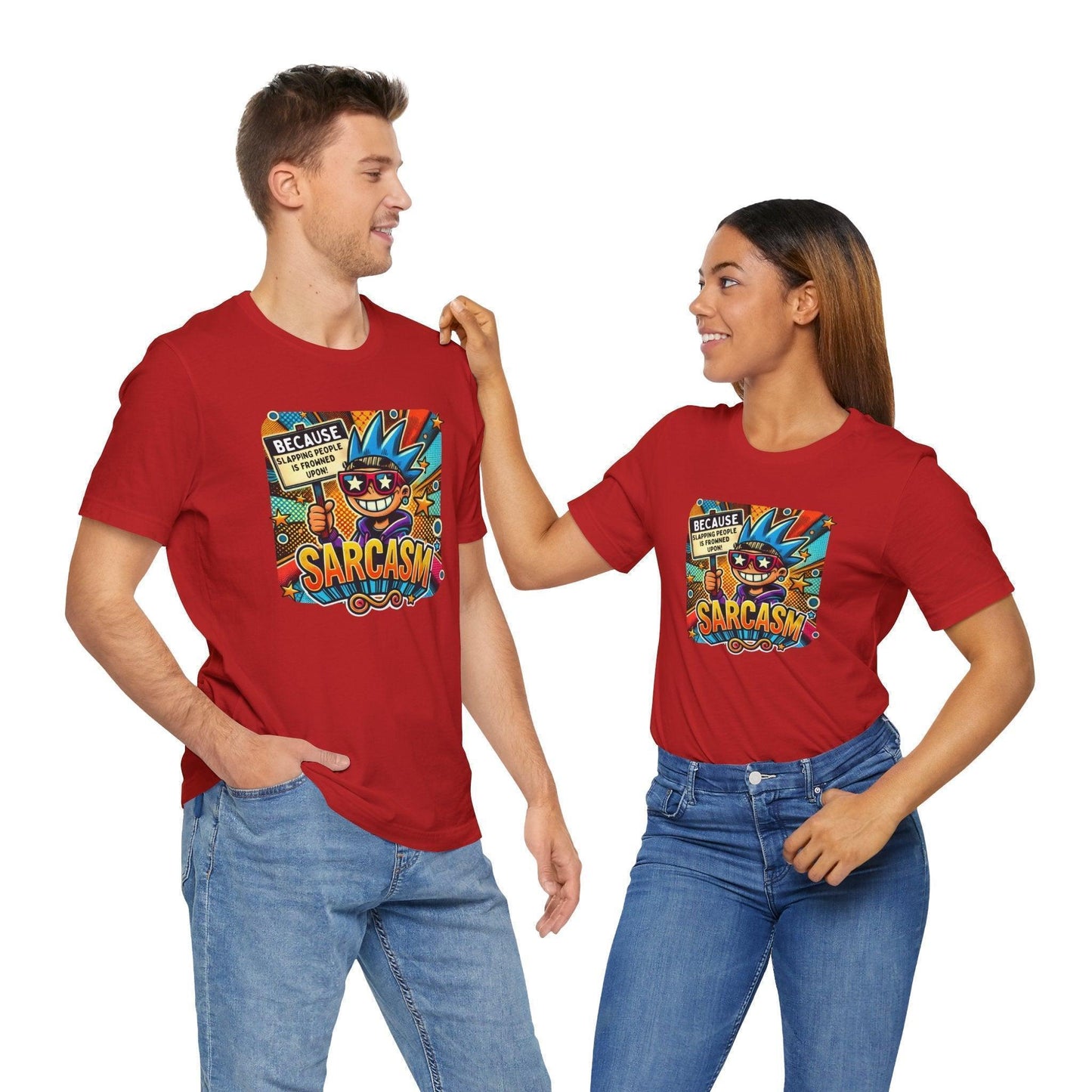 🎭 Sarcasm: It's Better Than Slapping 😉 Unisex Jersey Tee ✨ - Whippie's