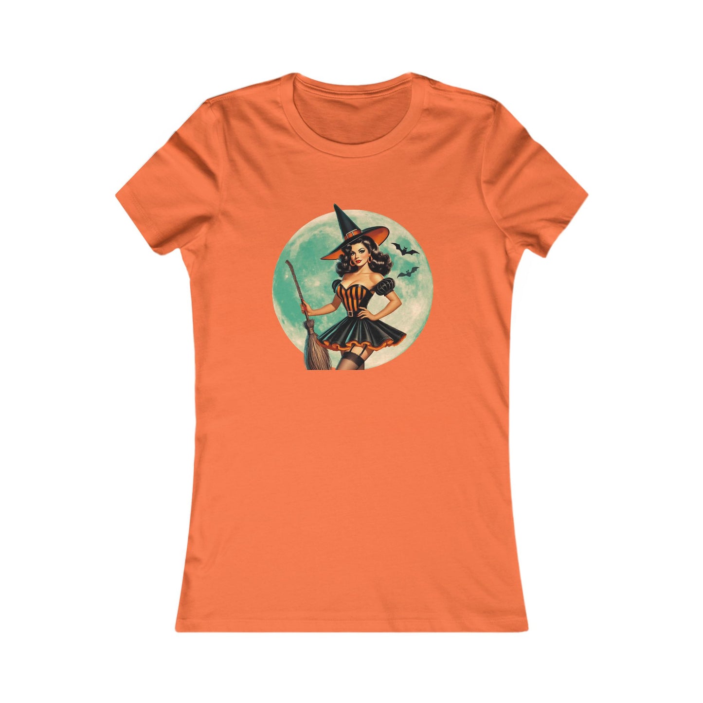 Bewitching Retro Witch Women's Favorite Tee - Fly High, Witchy Woman!