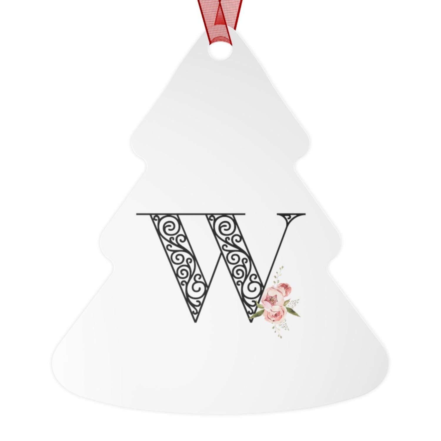 Floral Letters: Letter W - Metal Christmas Ornament - Whippie's