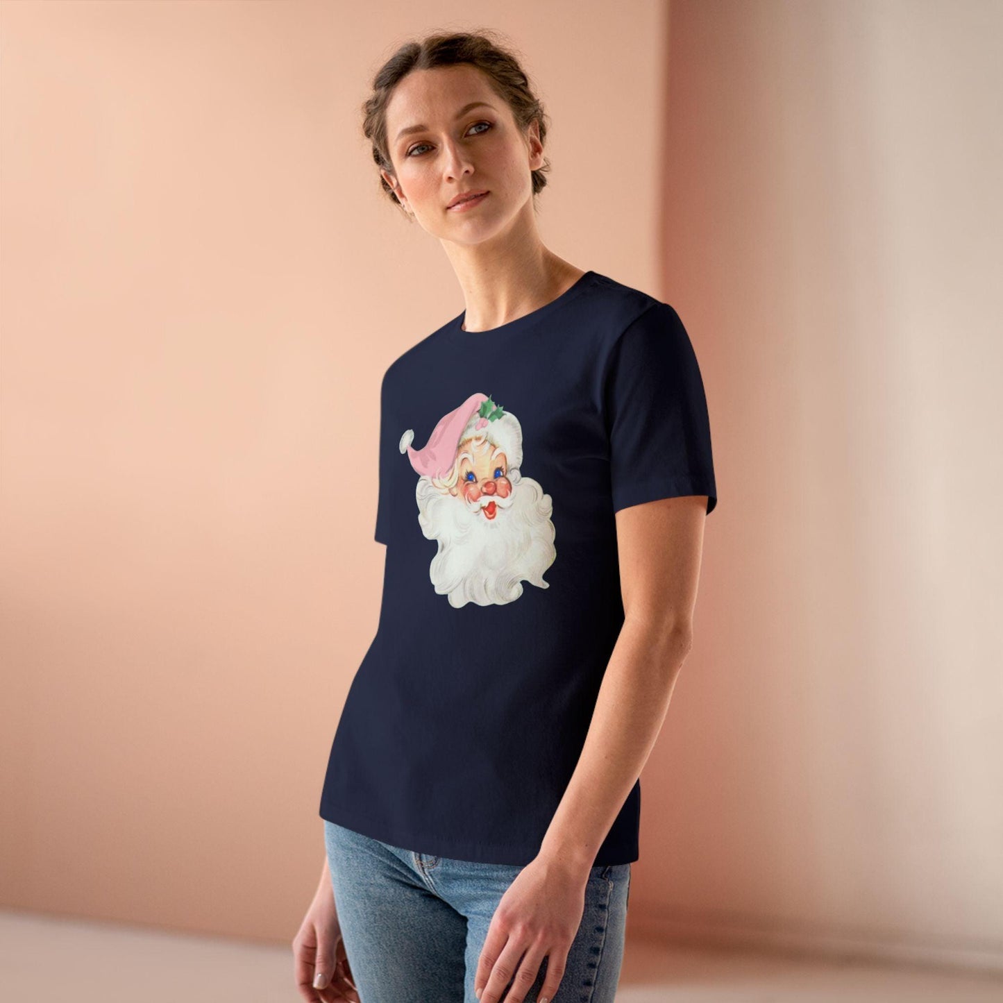 Blue-Eyed Santa Tee - Santa's Got the Blues (and We Love It!) 💙🎅 - Women's Softstyle Tee - Whippie's