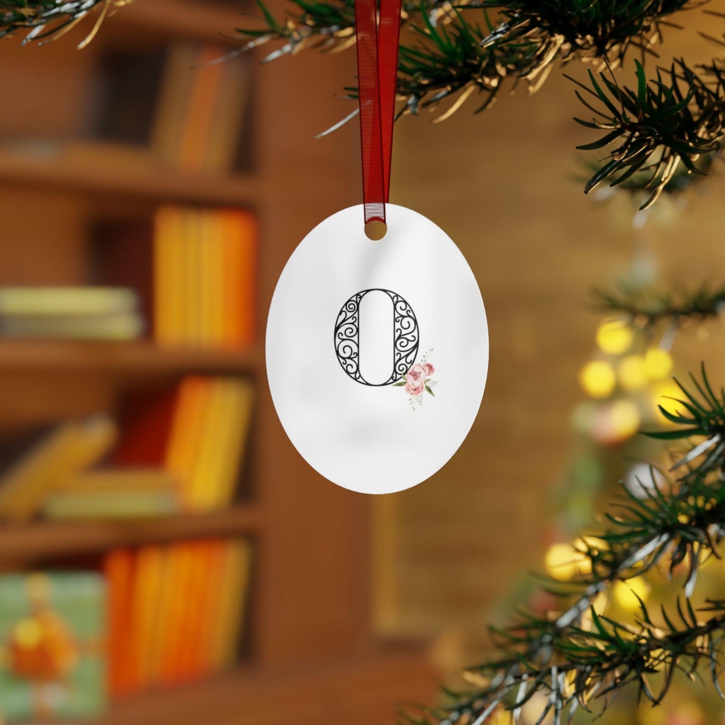 Floral Letters: Letter O - Metal Christmas Ornament - Whippie's