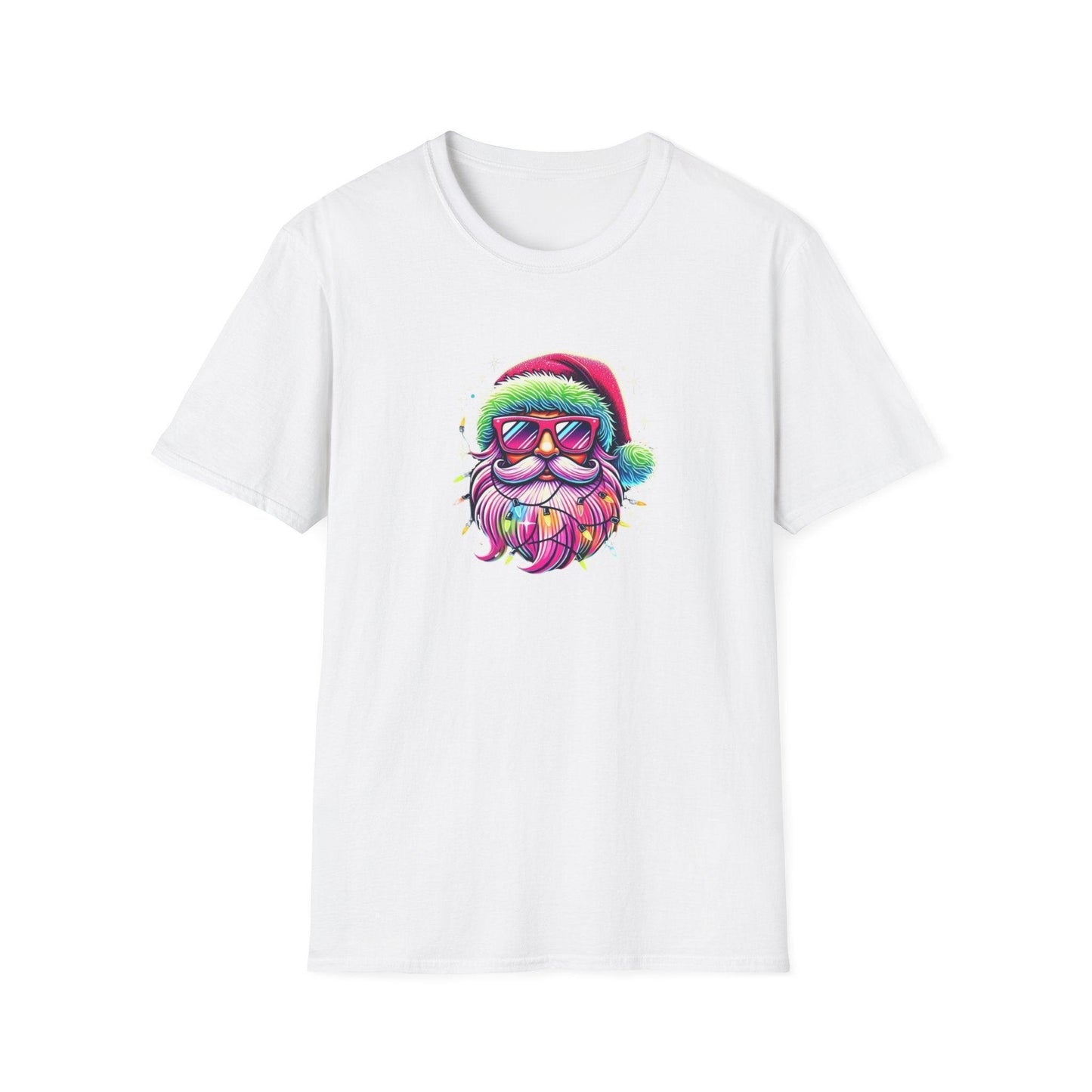 Shine Bright Like Santa! 🎅🎄🌈✨ - Unisex Softstyle T-shirt - Whippie's