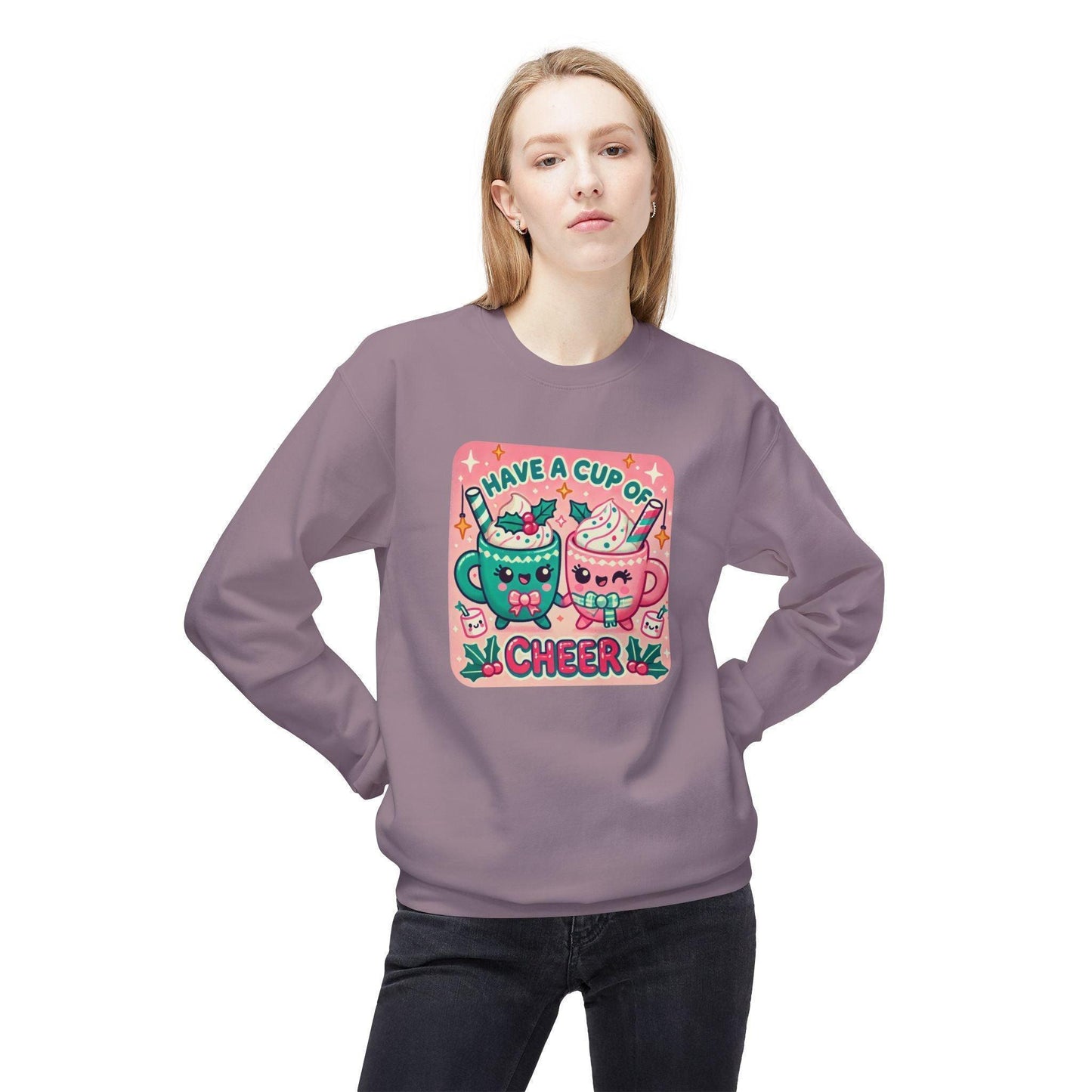 ☕ Have a Cup of Cheer! 😊 Unisex Fleece Sweatshirt ✨ - Whippie's