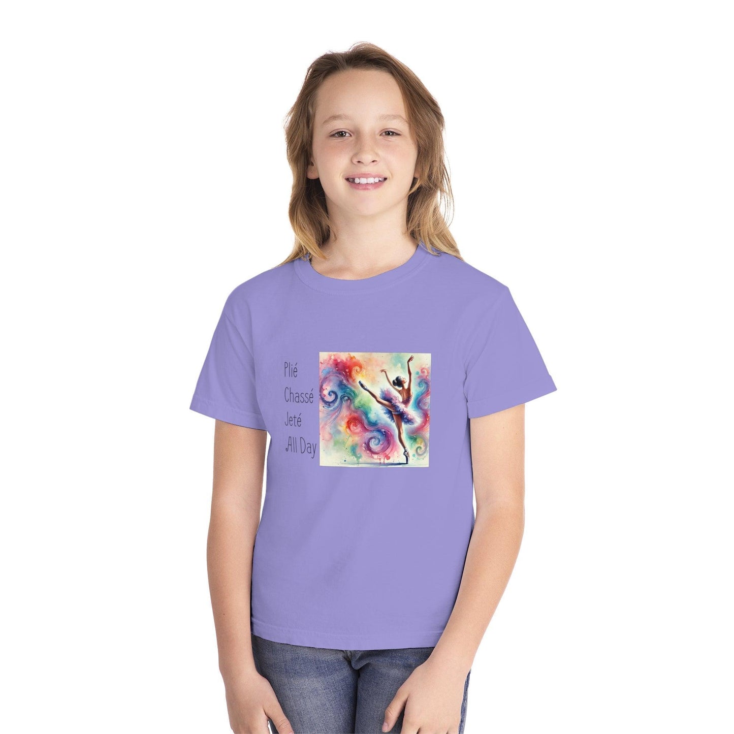 🩰 Plié Chassé Jeté All Day 💃 Youth Midweight Tee ✨ - Whippie's