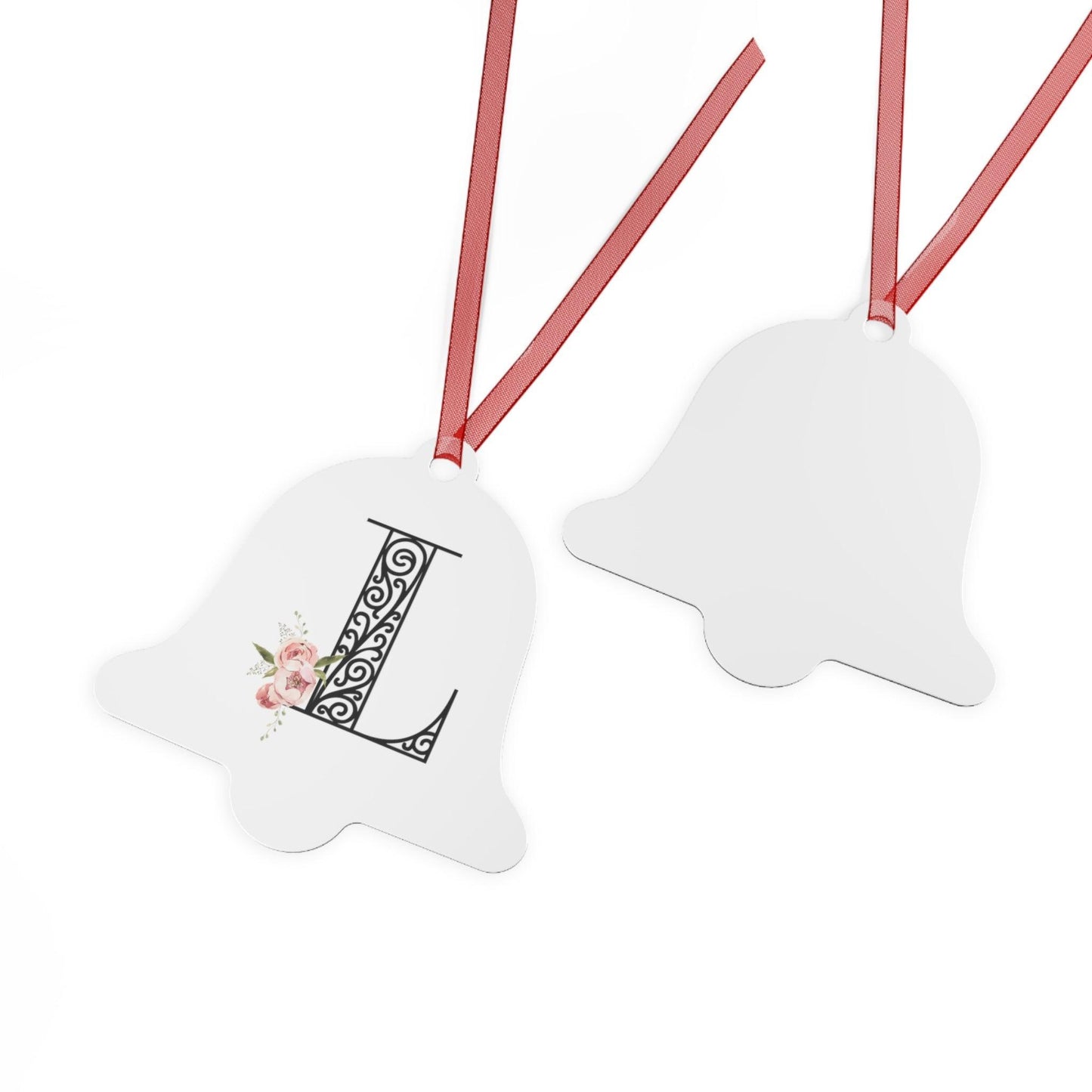 Floral Letters: Letter L - Metal Christmas Ornament - Whippie's