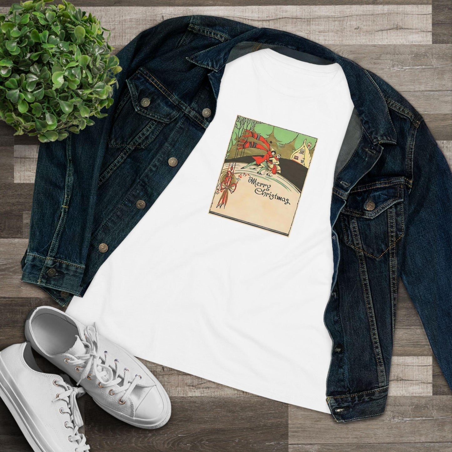 Merry Christmas - Ice Skating Couple - Women's Tee - Whippie's