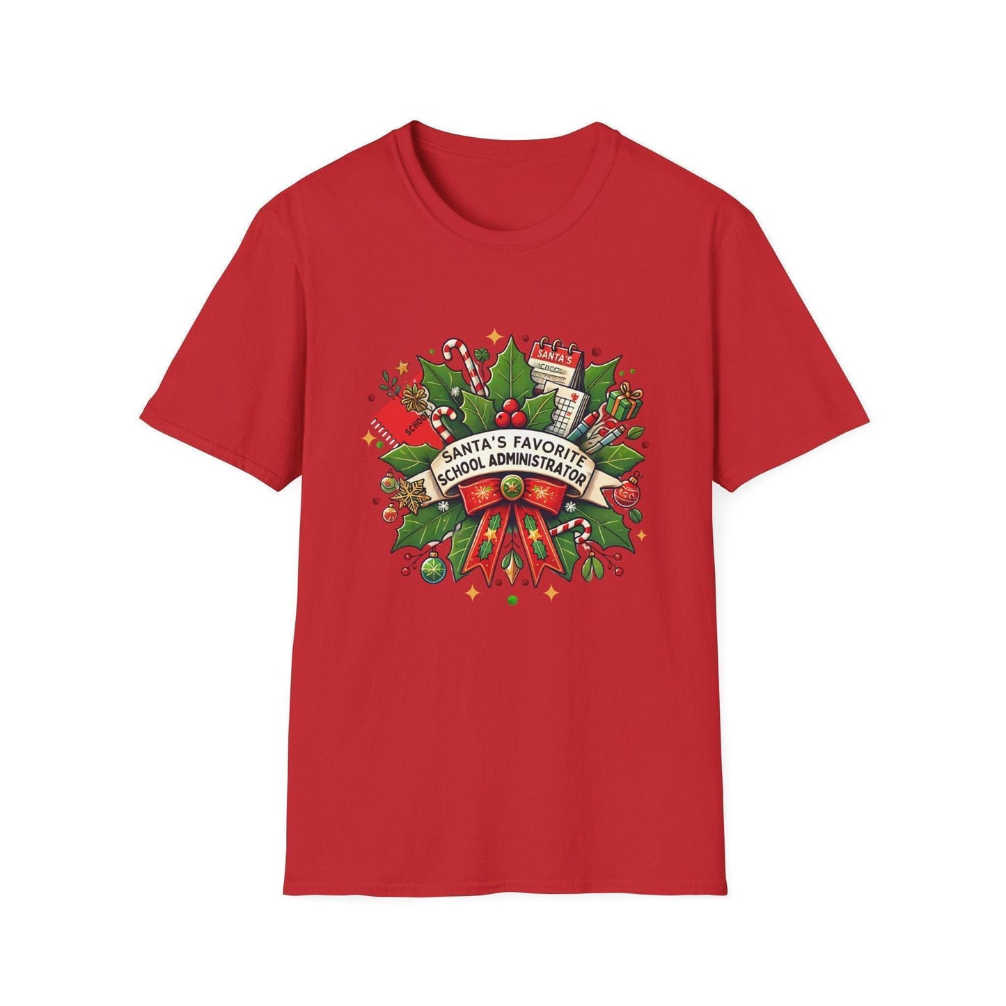 Santa's Favorite School Administrator Unisex Tee 🍎🎅 - Whippie's