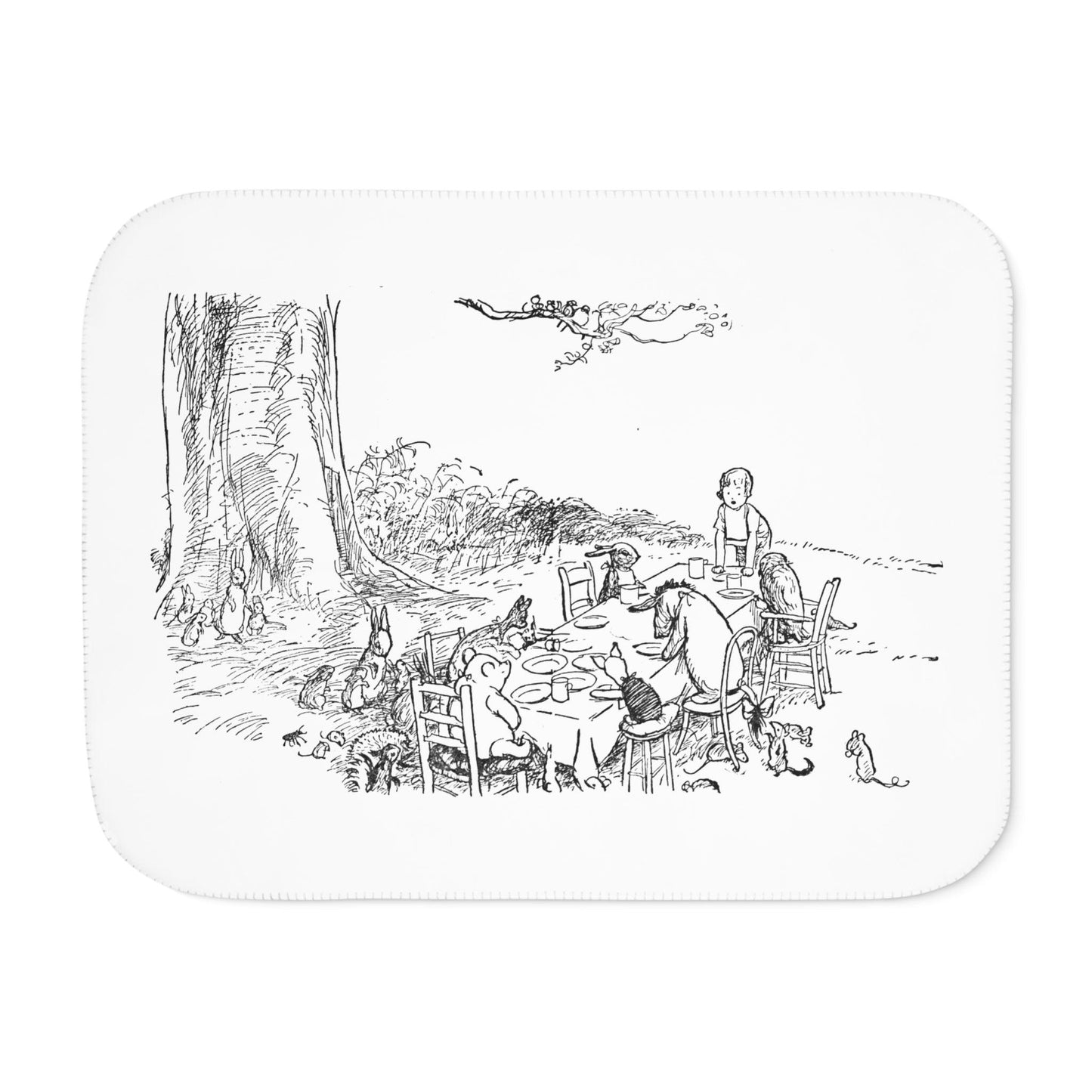 Classic Pooh Tea Party Sherpa Blanket - Hunny-Sweet Dreams! 🍯✨ - Whippie's