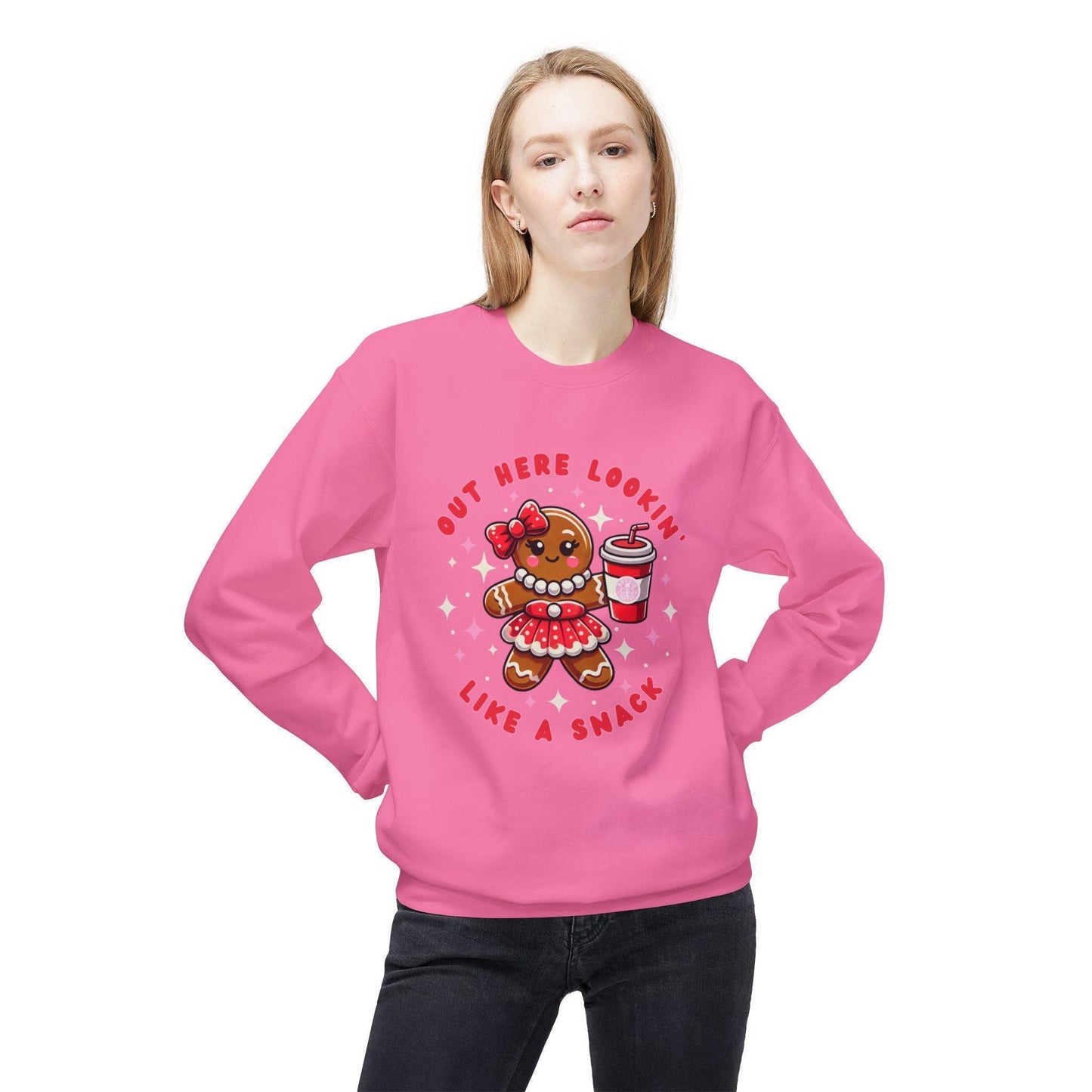 Out Here Lookin' Like a Snack 🍪☕️ Unisex Fleece Sweatshirt 🎄 - Whippie's