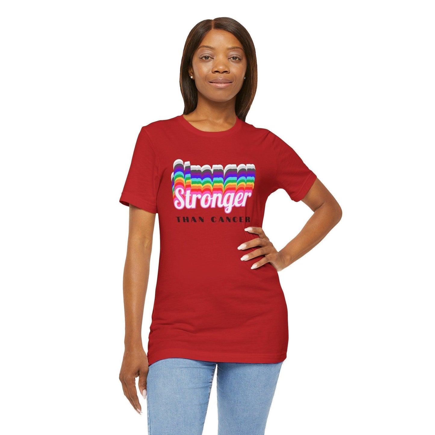 💪 Stronger Than Cancer 🎗️ Unisex Jersey Tee ✨ Show your support, wear your strength. - Whippie's