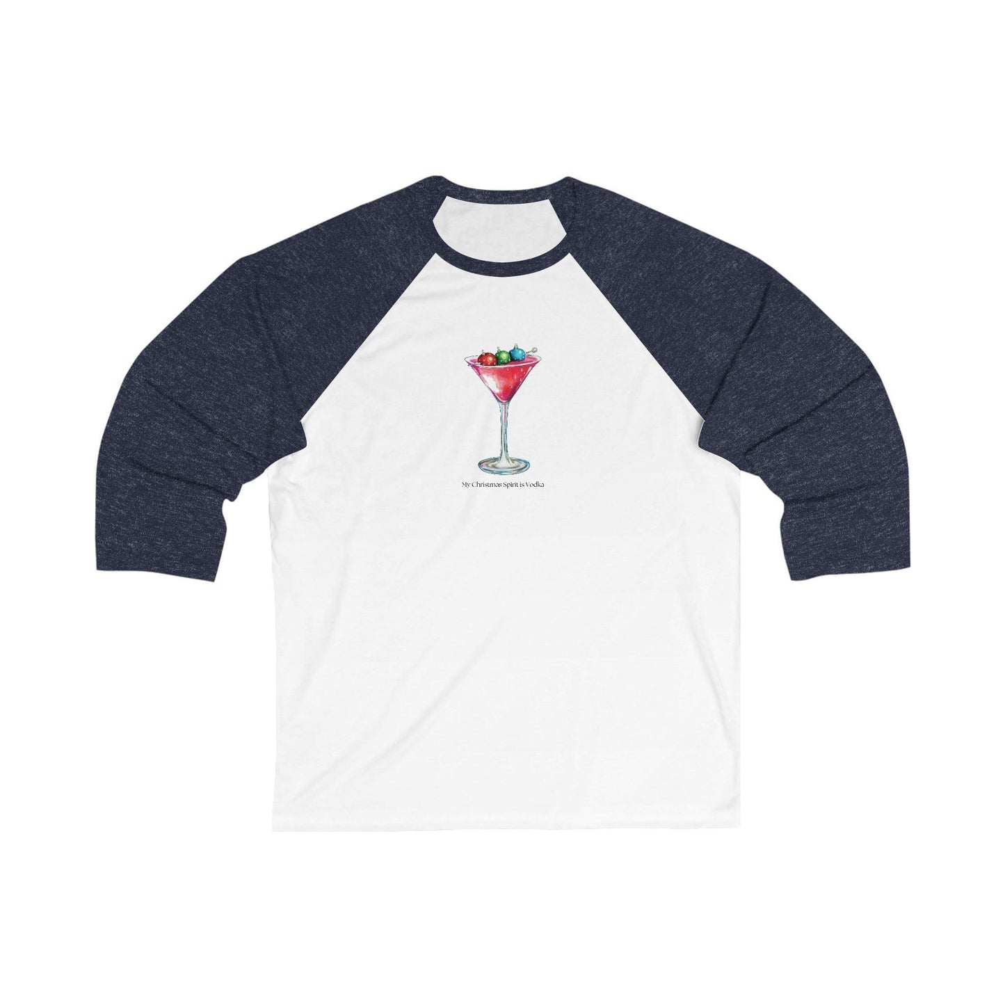 My Christmas Spirit is Vodka 🍸🎄 - Unisex 3/4 Sleeve T-shirt - Whippie's