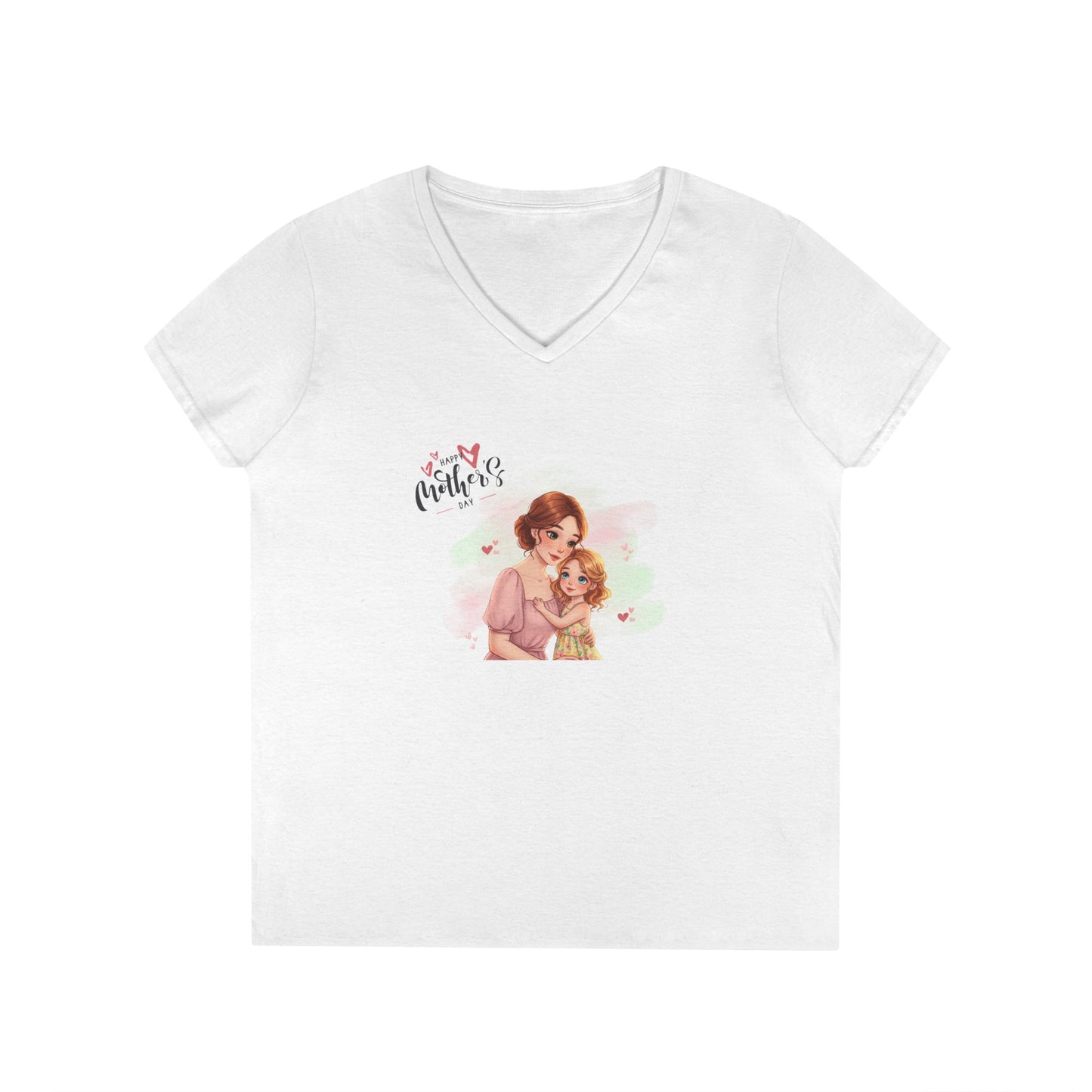 Happy Mother's Day Mom & Daughter Hug V-Neck T-Shirt - Whippie's
