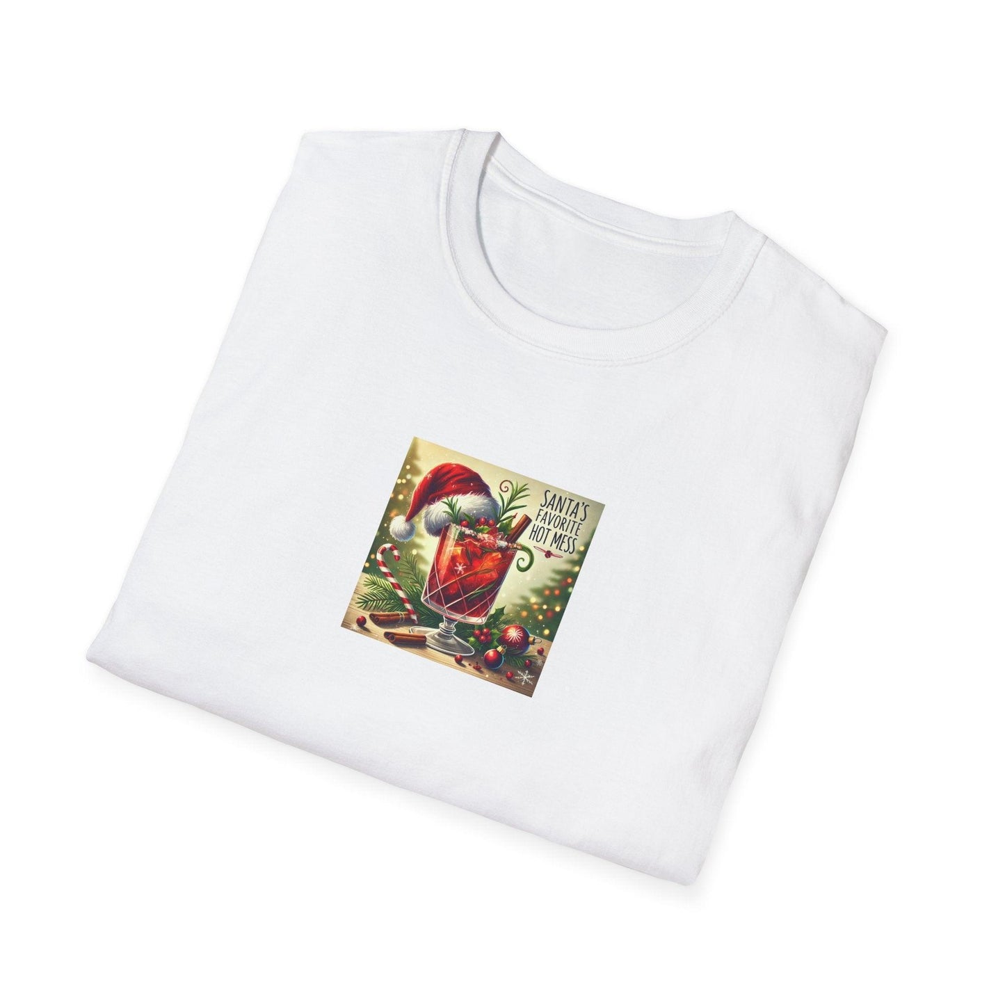 Santa's Favorite Hot Mess 🎅🎄🍹 - Unisex Softstyle T-shirt - Whippie's