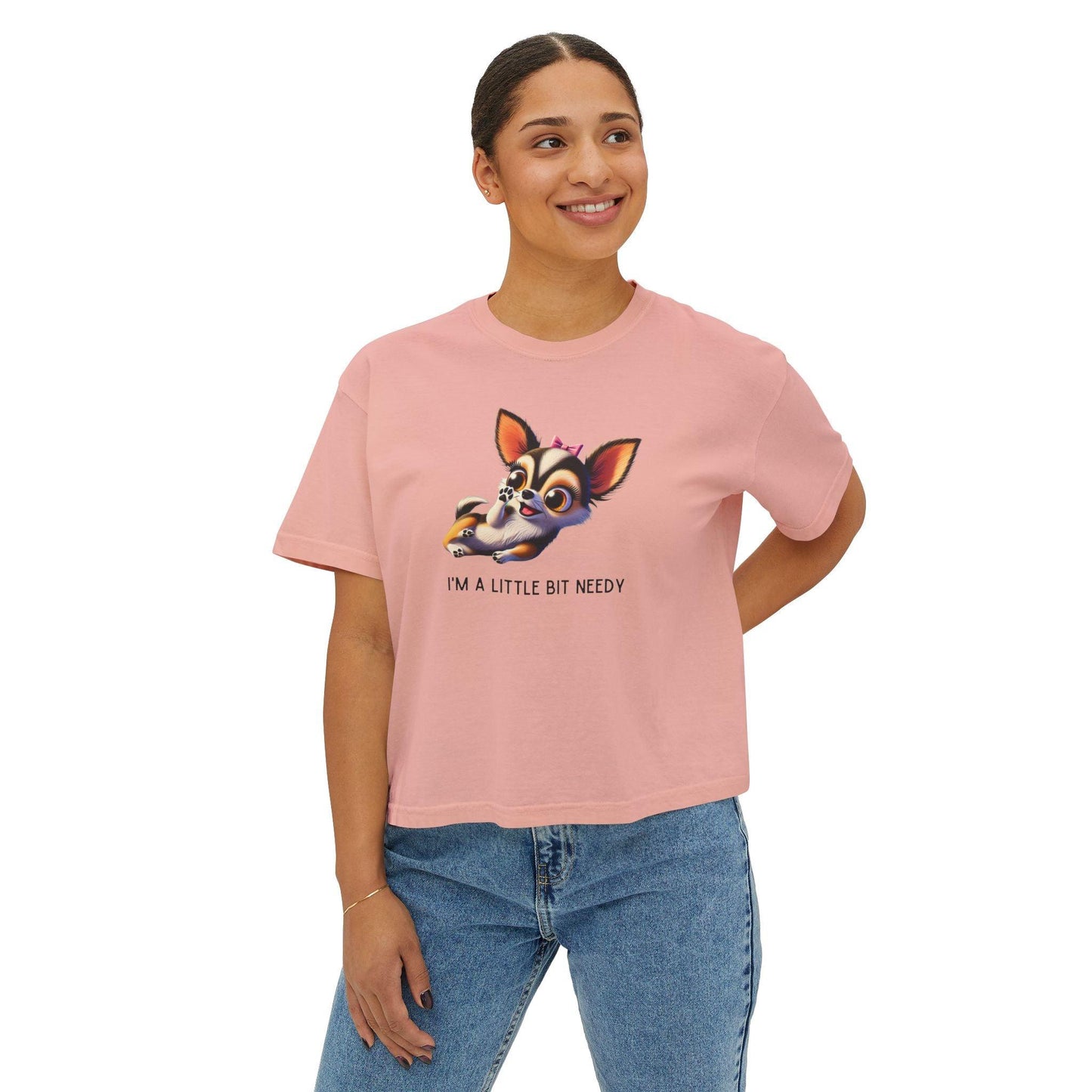 I'm a Bit Needy - Embrace Your Inner Drama Queen ๐ถ Women's Boxy Crop Tee - Whippie's
