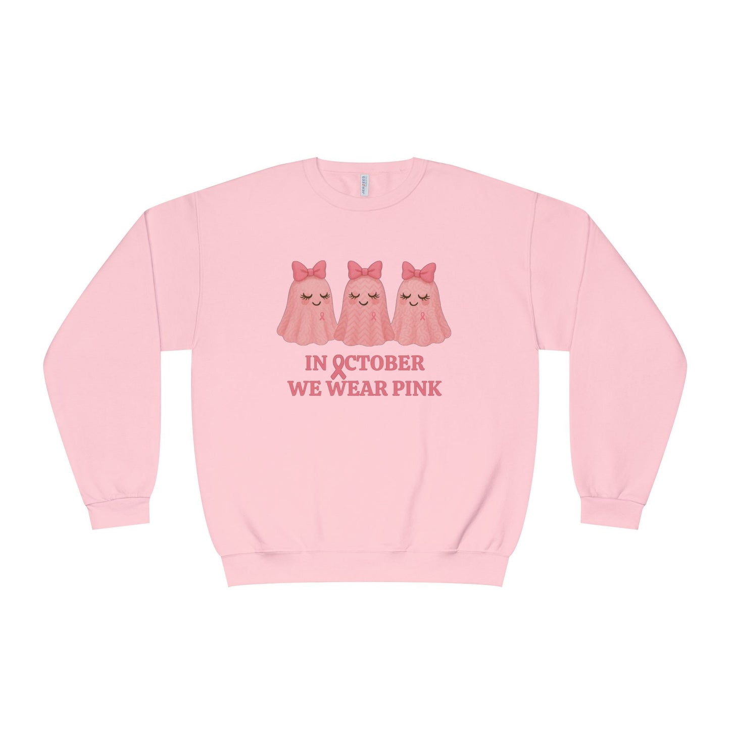 In October We Wear Pink: Cute Ghost Unisex Crewneck Sweatshirt - Whippie's