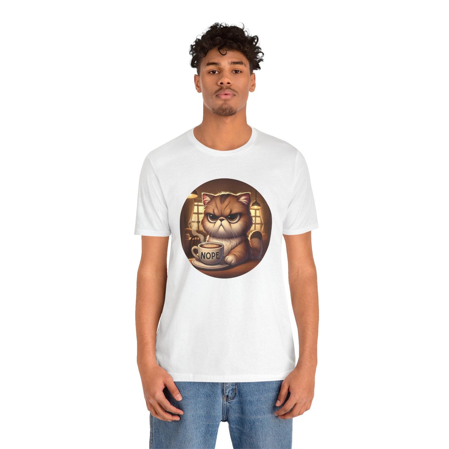 Grumpy Cat Cafe - Unisex Jersey Tee - 🐱☕ Nope, Not Today! ☕🐱 - Whippie's