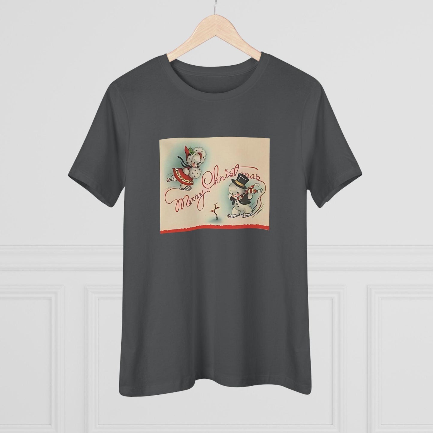 Merry Christmas Skating Snow Couple - Women's Tee - Whippie's