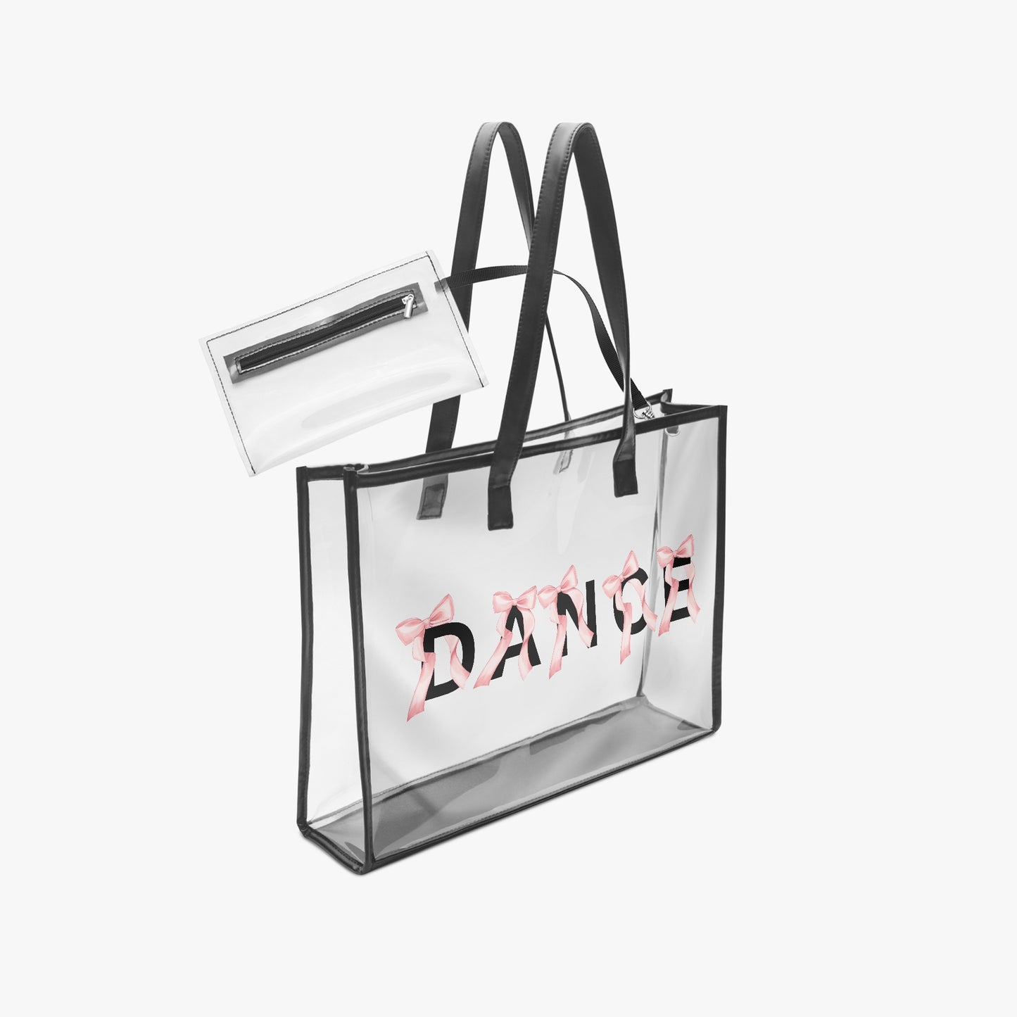 1227. DANCE Bows Large PVC Tote Bag - Transparent Inner Bag - Whippie's