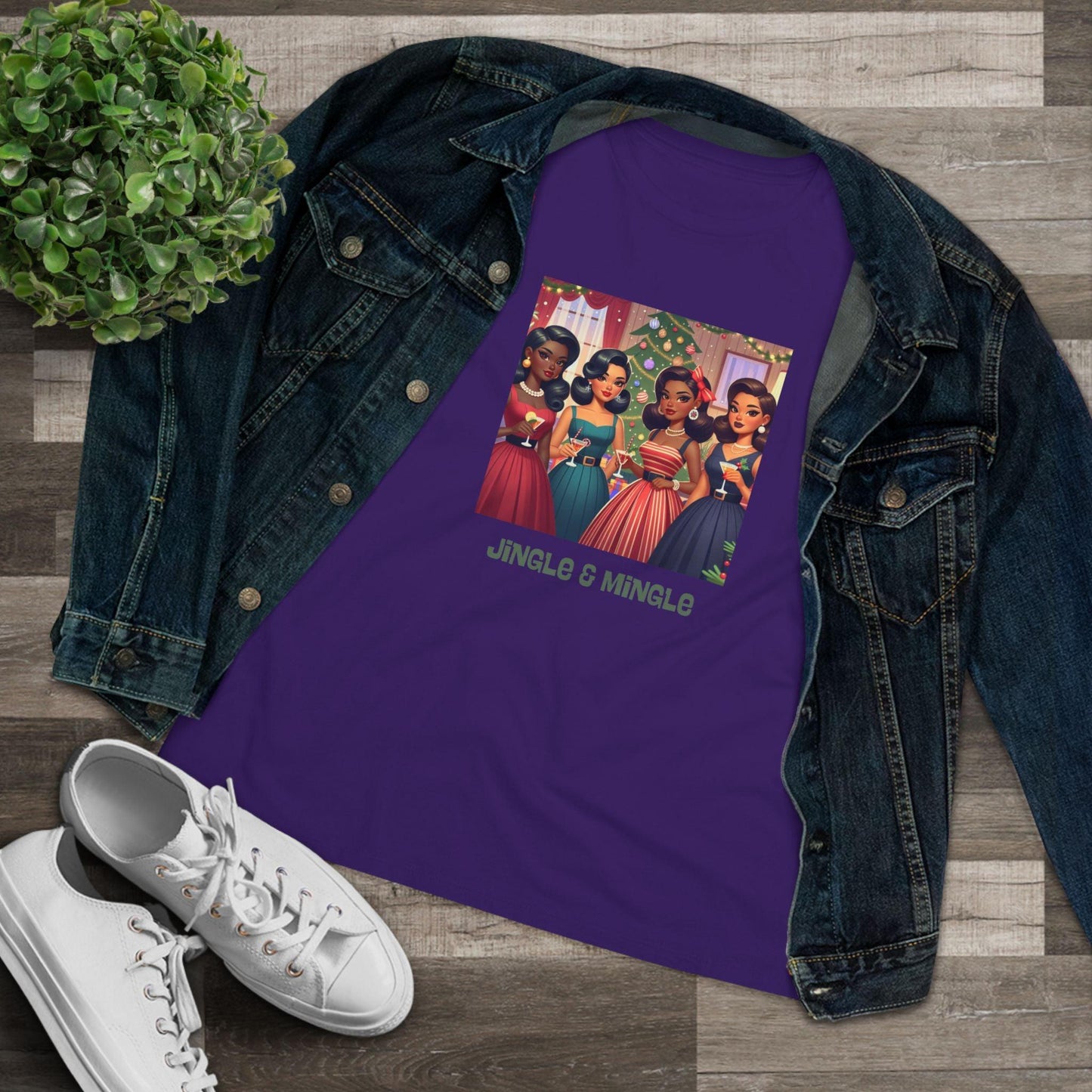 Jingle and Mingle Tee - Holiday Cheer, Please! ๐ฅ๐ Women's Softstyle Tee - Whippie's