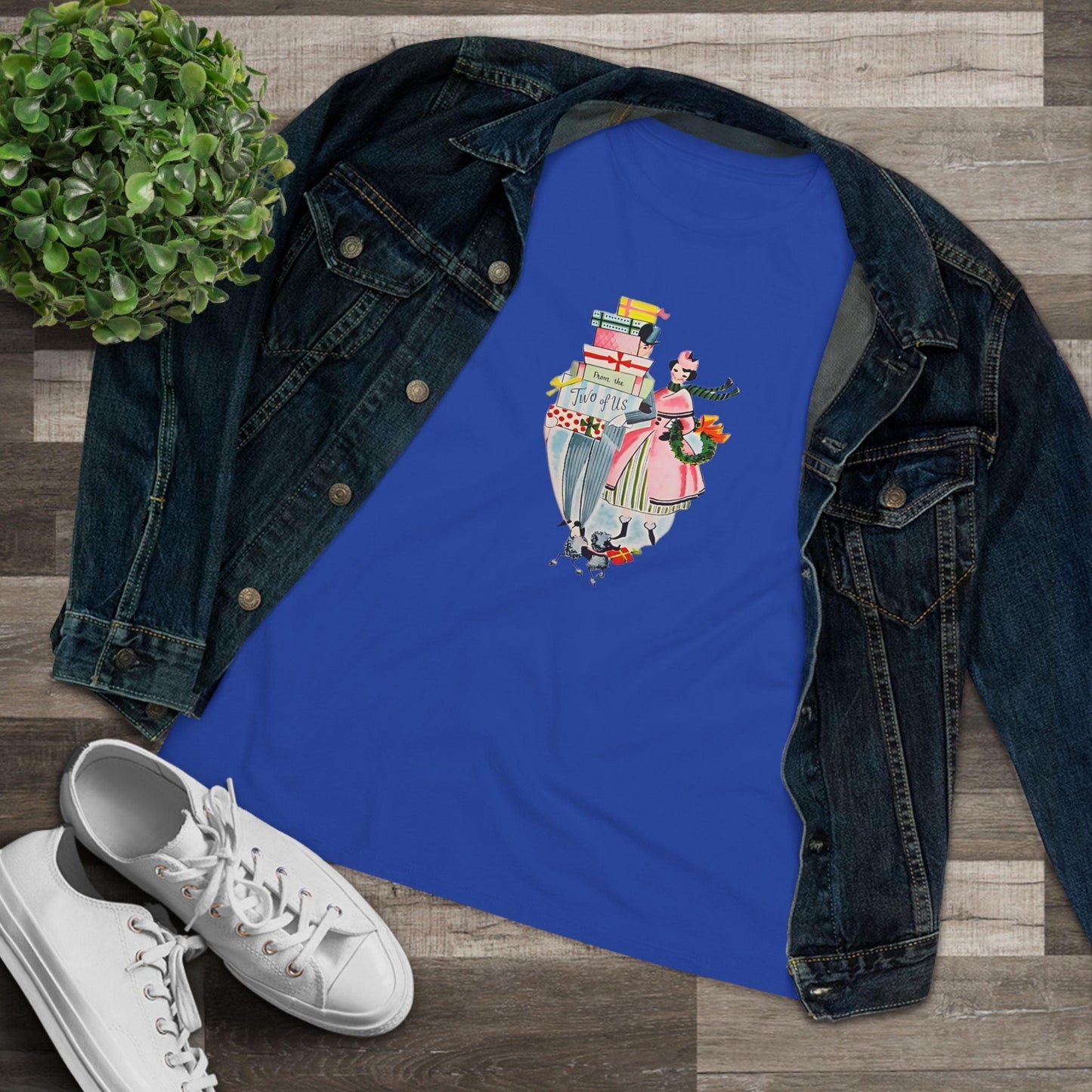 🎁 From the Two of Us! 🎄 Women's Tee ✨ Spread vintage holiday cheer! - Whippie's