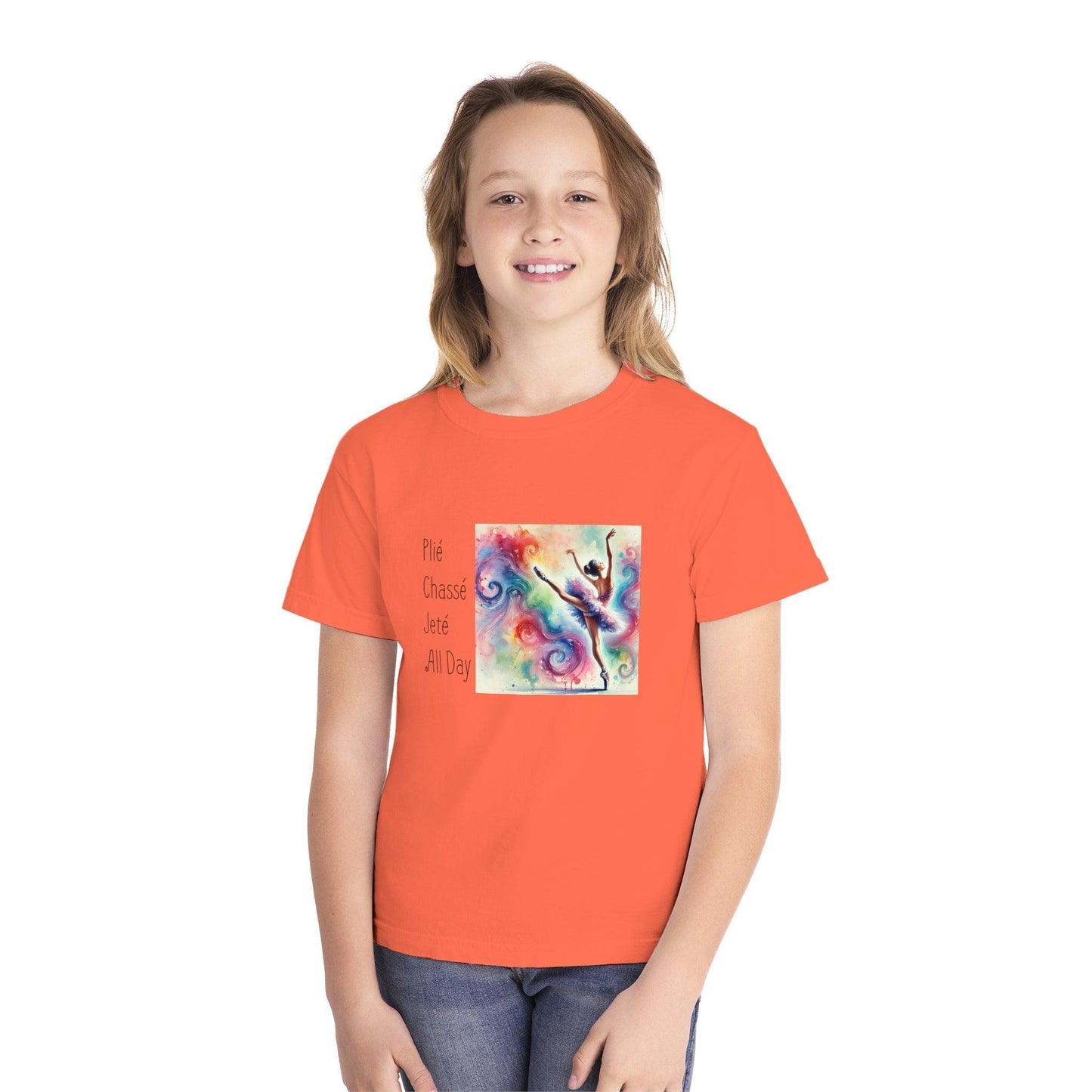 🩰 Plié Chassé Jeté All Day 💃 Youth Midweight Tee ✨ - Whippie's