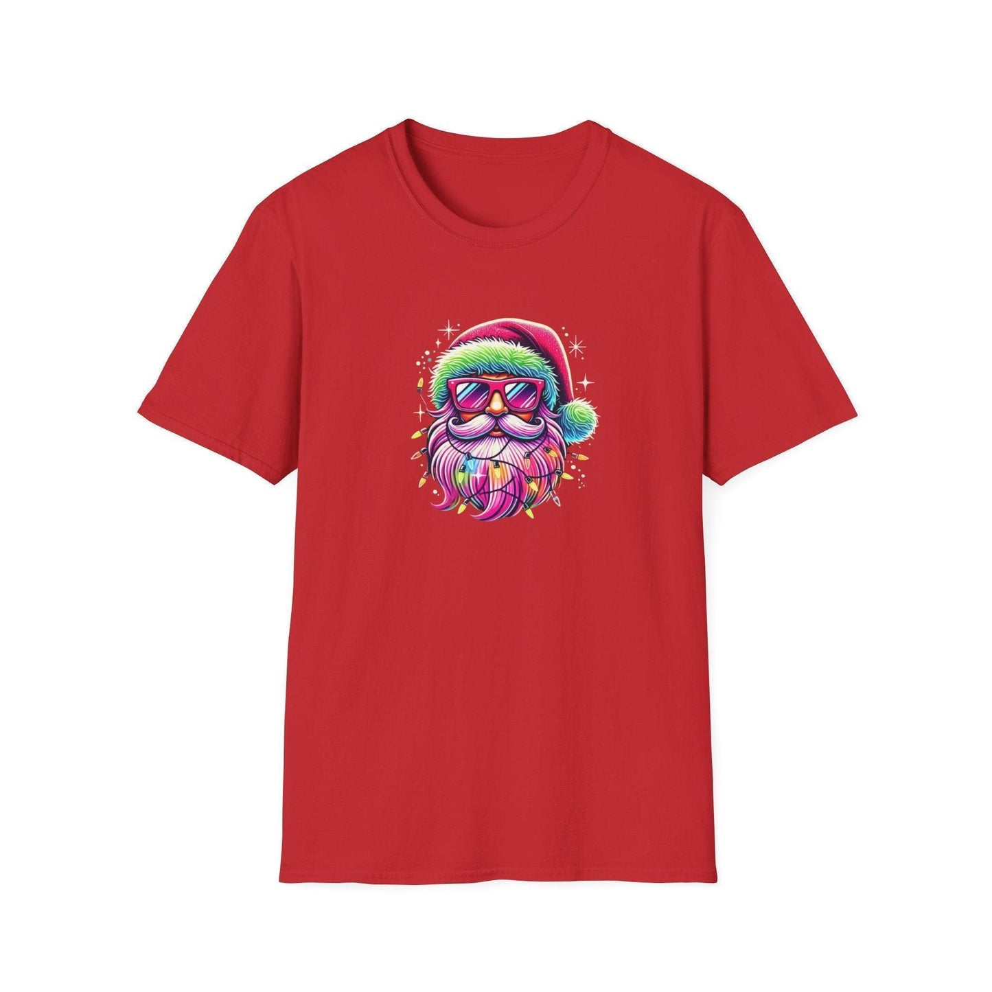 Shine Bright Like Santa! 🎅🎄🌈✨ - Unisex Softstyle T-shirt - Whippie's