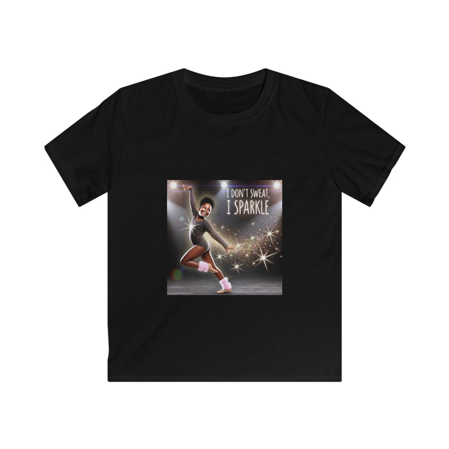 I Don’t Sweat, I Sparkle: Darker Skin Tone Girl Youth T-Shirt - Whippie's