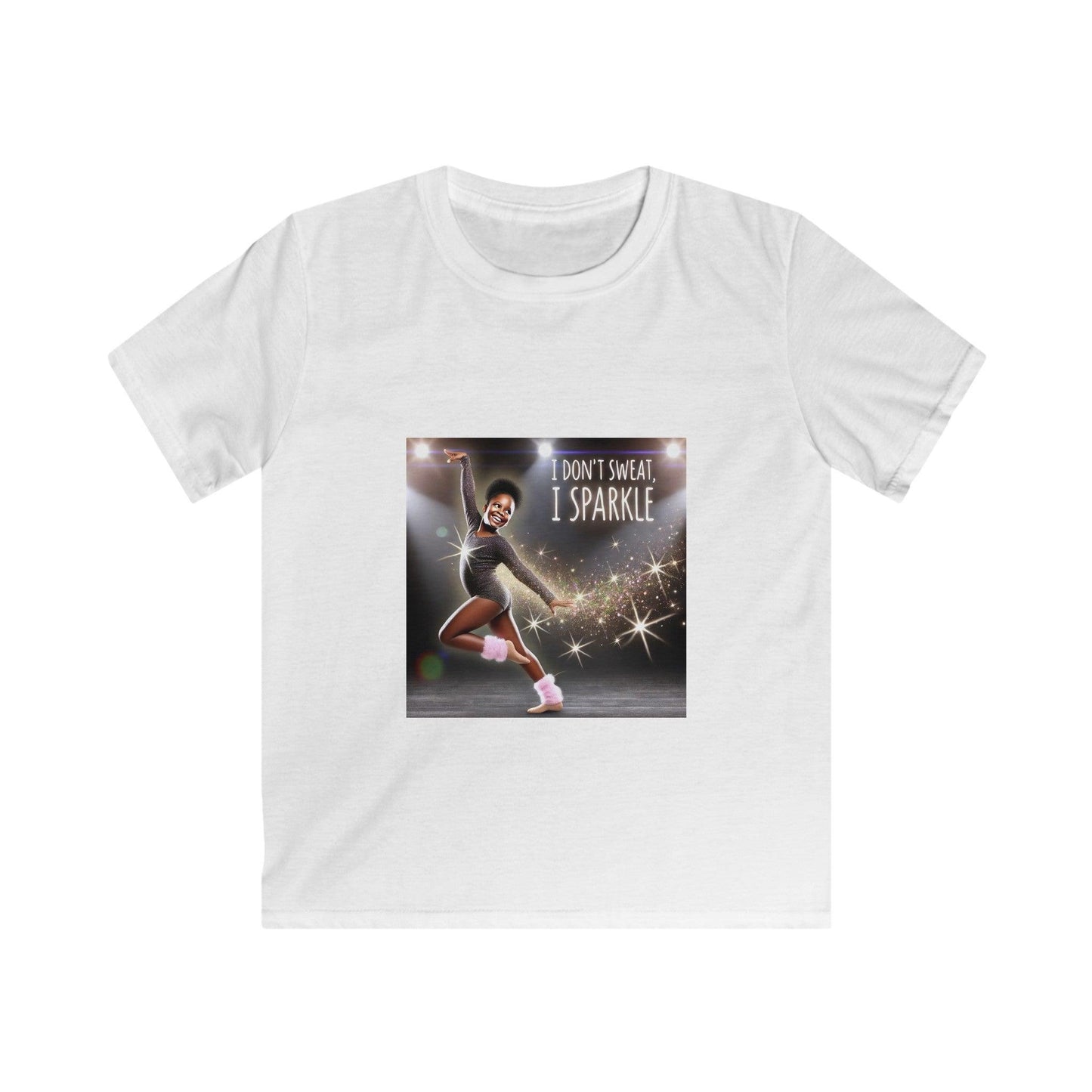 I Don’t Sweat, I Sparkle: Darker Skin Tone Girl Youth T-Shirt - Whippie's