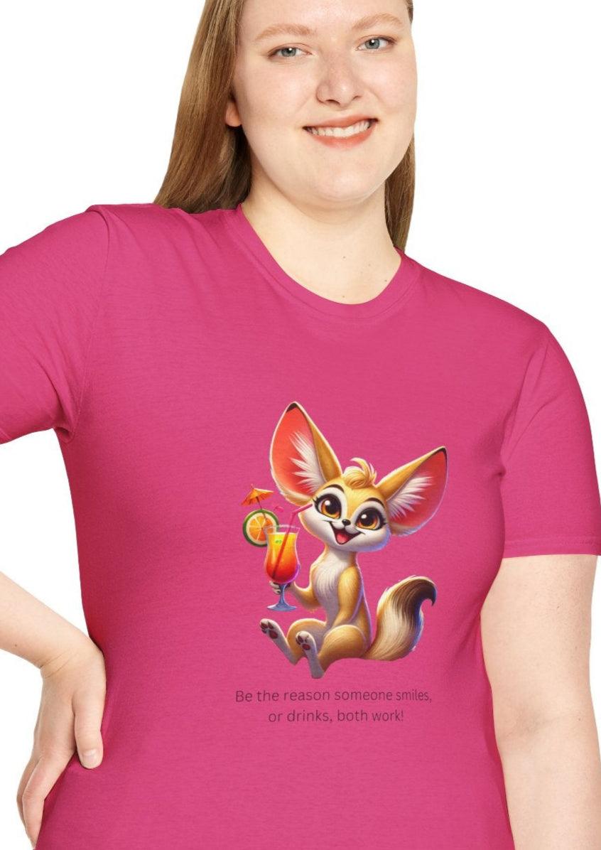 Fennec Fox Cocktail - Cheers to Good Times and Smiles! 🦊🍸 Unisex T-shirt - Whippie's