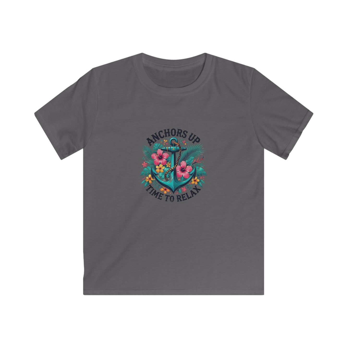 Anchors Up - Time to Relax Kids' Unisex Tee! 🌺⚓️ - Whippie's