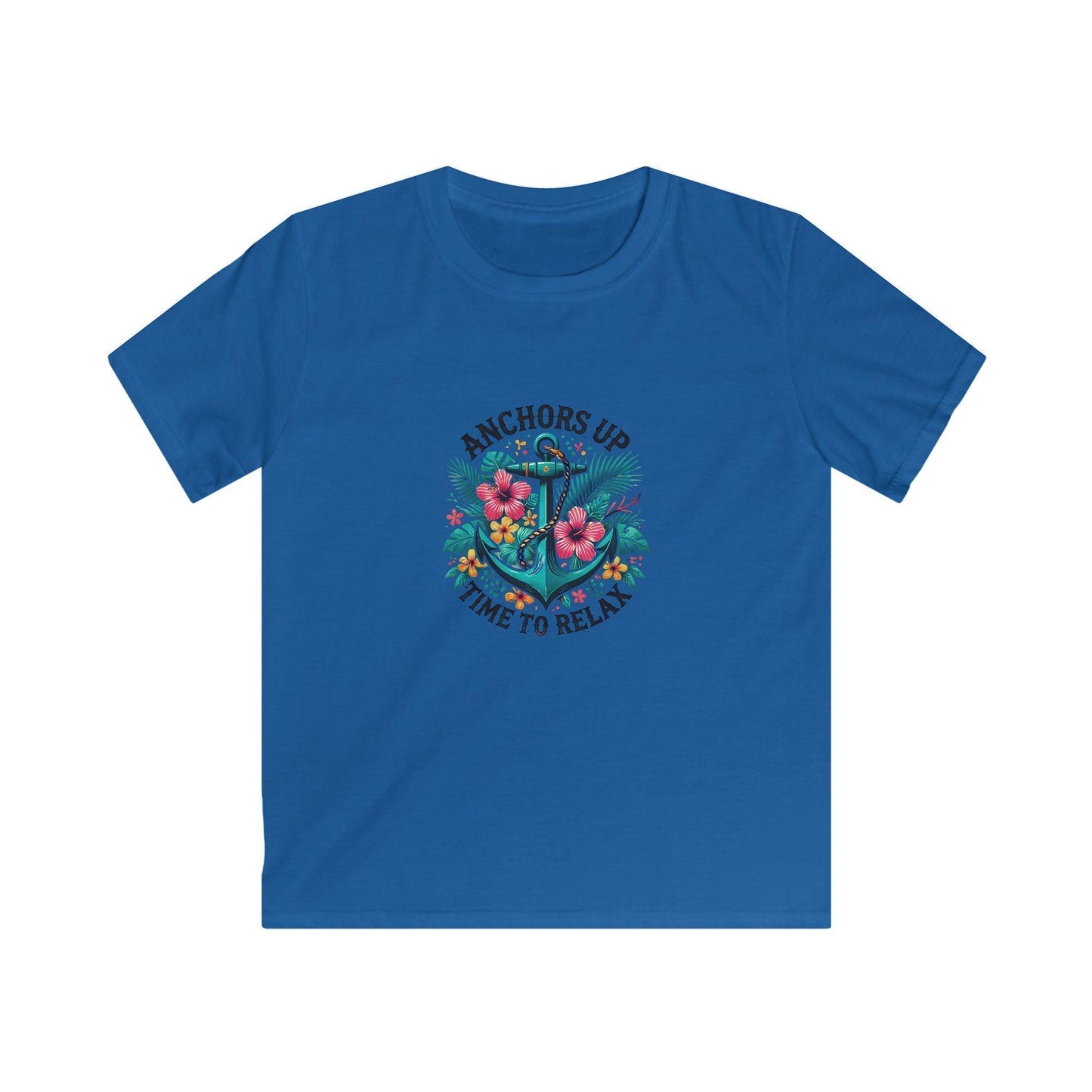 Anchors Up - Time to Relax Kids' Unisex Tee! 🌺⚓️ - Whippie's
