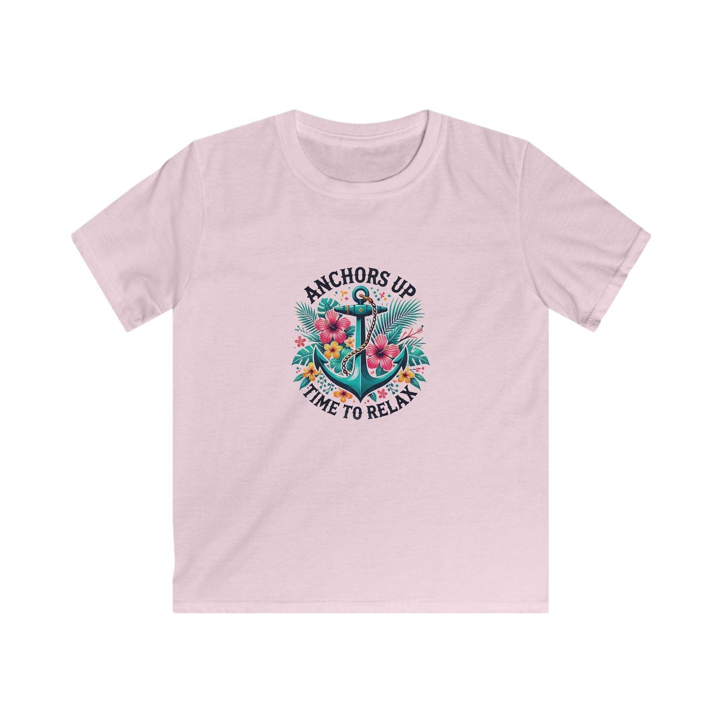 Anchors Up - Time to Relax Kids' Unisex Tee! 🌺⚓️ - Whippie's