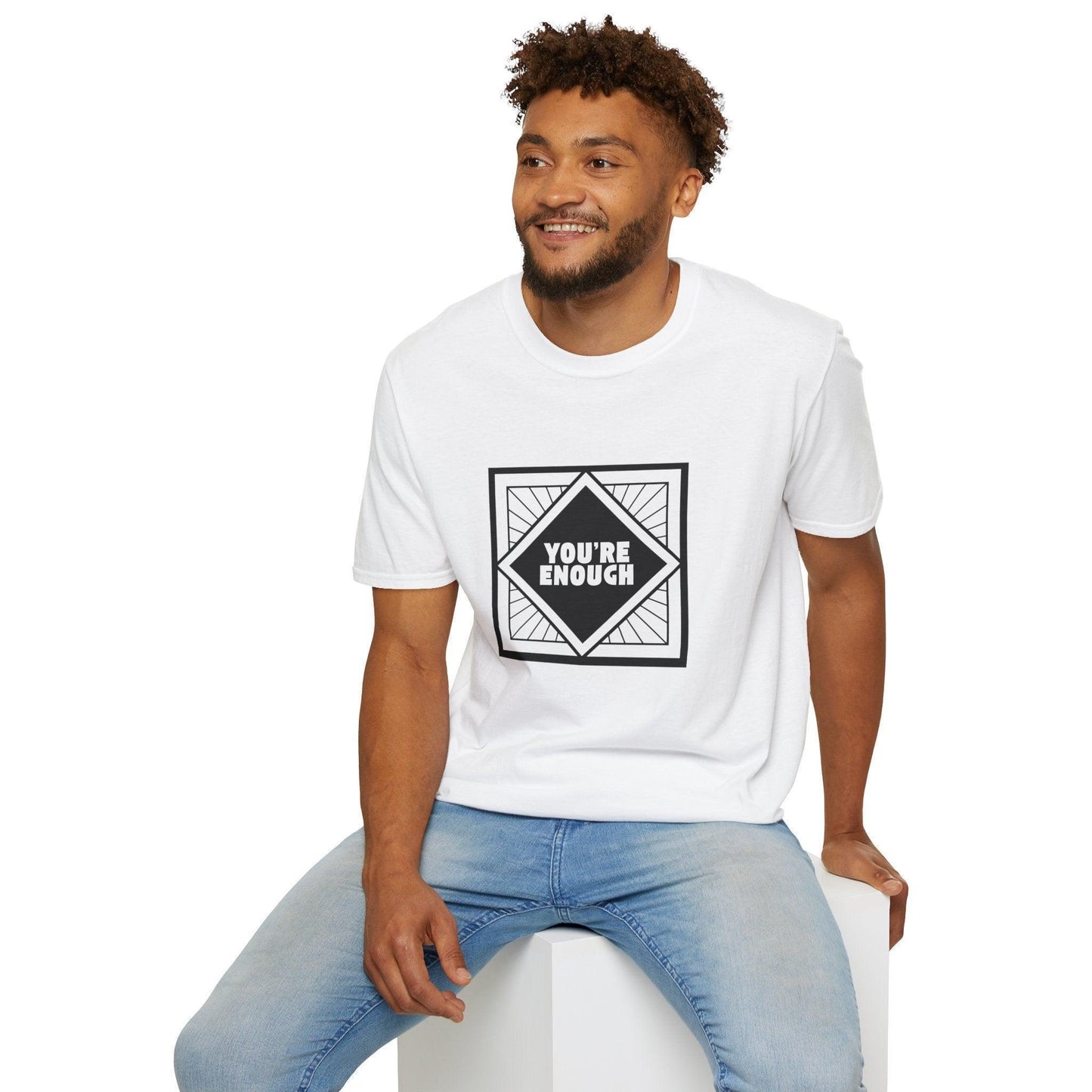 You're Enough - Simple Black Frame - Unisex T-Shirt - Whippie's