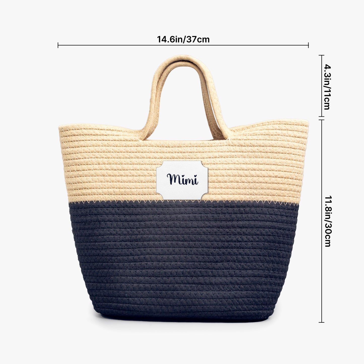 1233. Handwoven Straw Bag - Personalizable - Whippie's