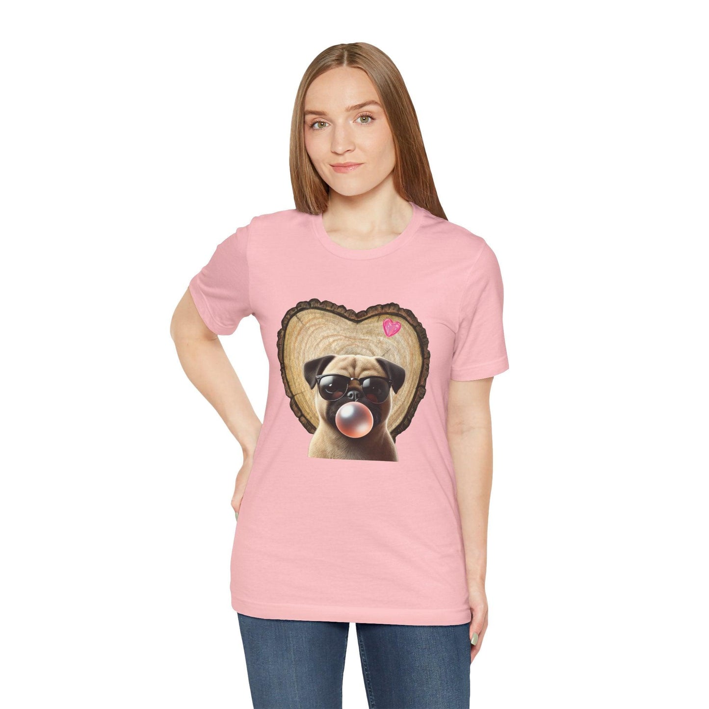 Pug Love - Unisex Jersey Tee - 🐶💕 Spread the Love with a Bubbly Pug! 💕🐶 - Whippie's