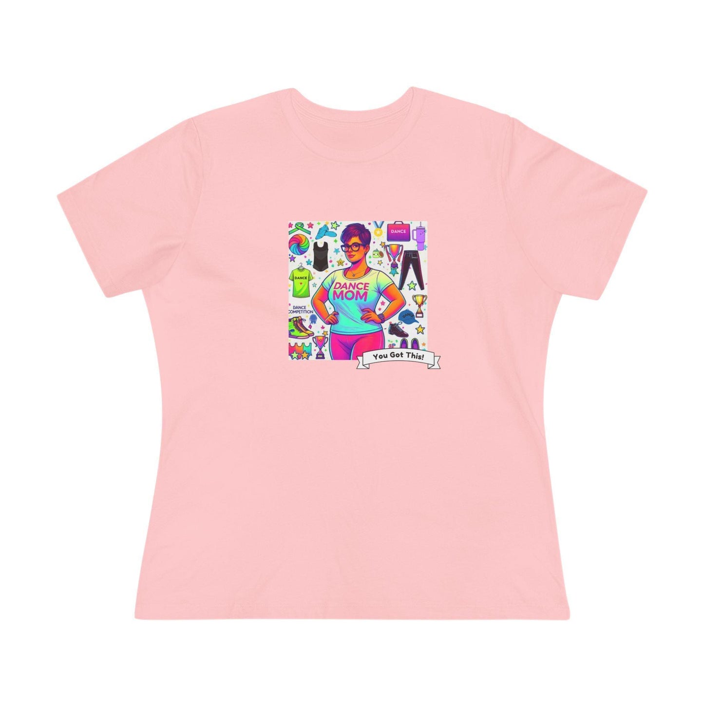 Dance Mom: "You've Got This" - Brunette with Glasses Mom - Short Hair - Boy Dancer - Women's Softsyle Tee - Whippie's
