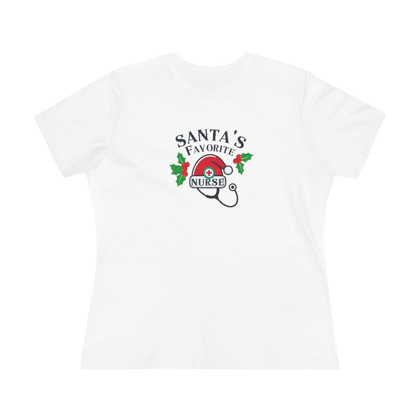 Santa's Favorite Nurse 🎅⚕️ - Stetoscope and Santa Hat 🎁🎄 - Women's Softstyle Tee - Whippie's