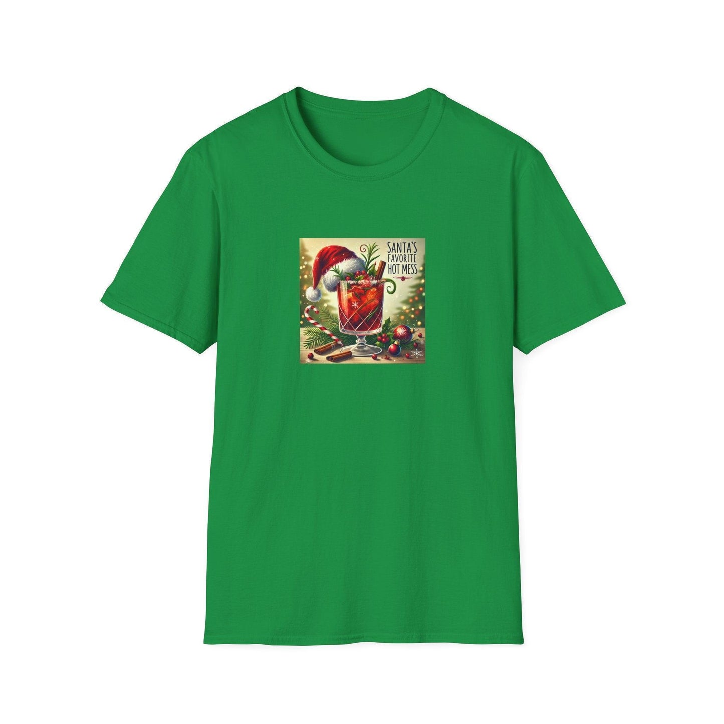 Santa's Favorite Hot Mess 🎅🎄🍹 - Unisex Softstyle T-shirt - Whippie's